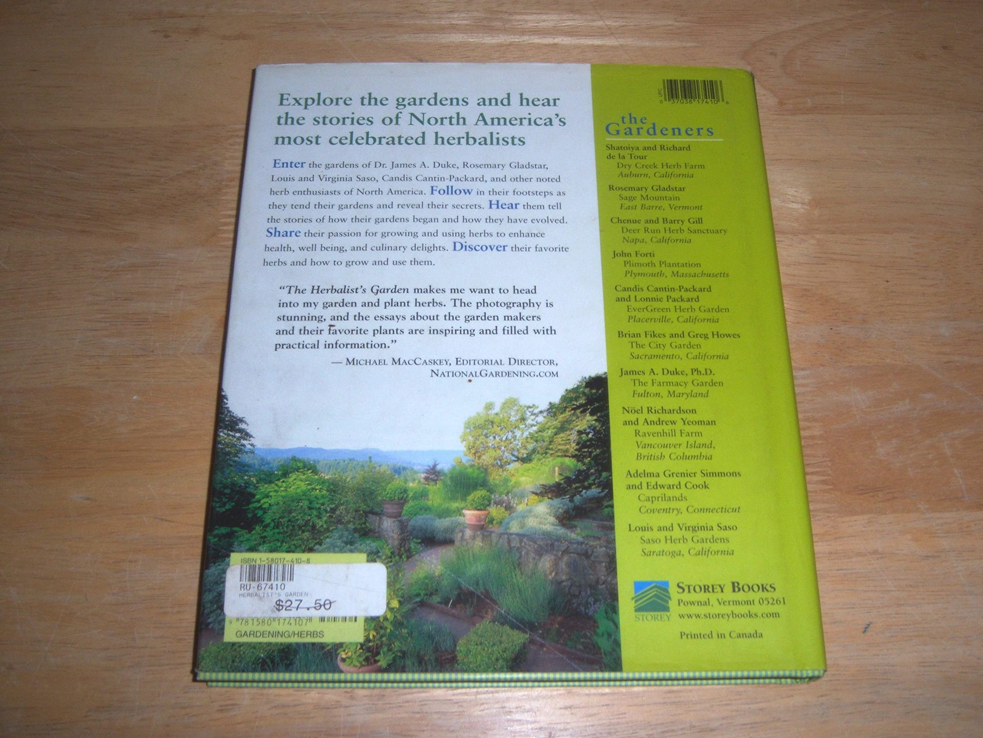 The Herbalist's Garden: A Guided Tour of 10 Exceptional Herb Gardens: The People Who Grow Them and the Plants That Inspire Them used book depot