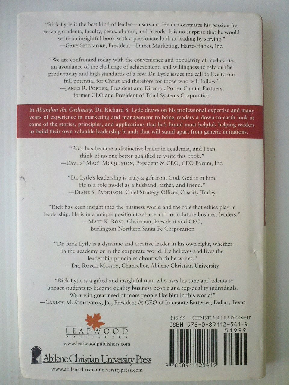 Abandon the Ordinary: Building a Distinctive Leadership Brand in Business, Family, and Church