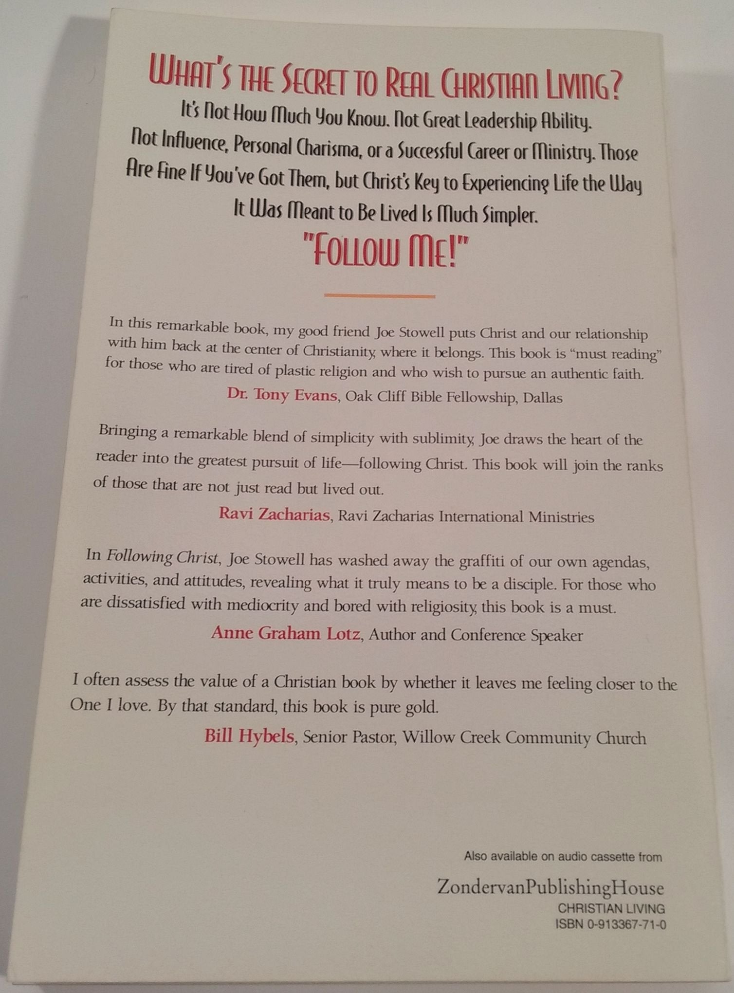 Following Christ: Experiencing Life the Way It Was Meant to Be used book depot