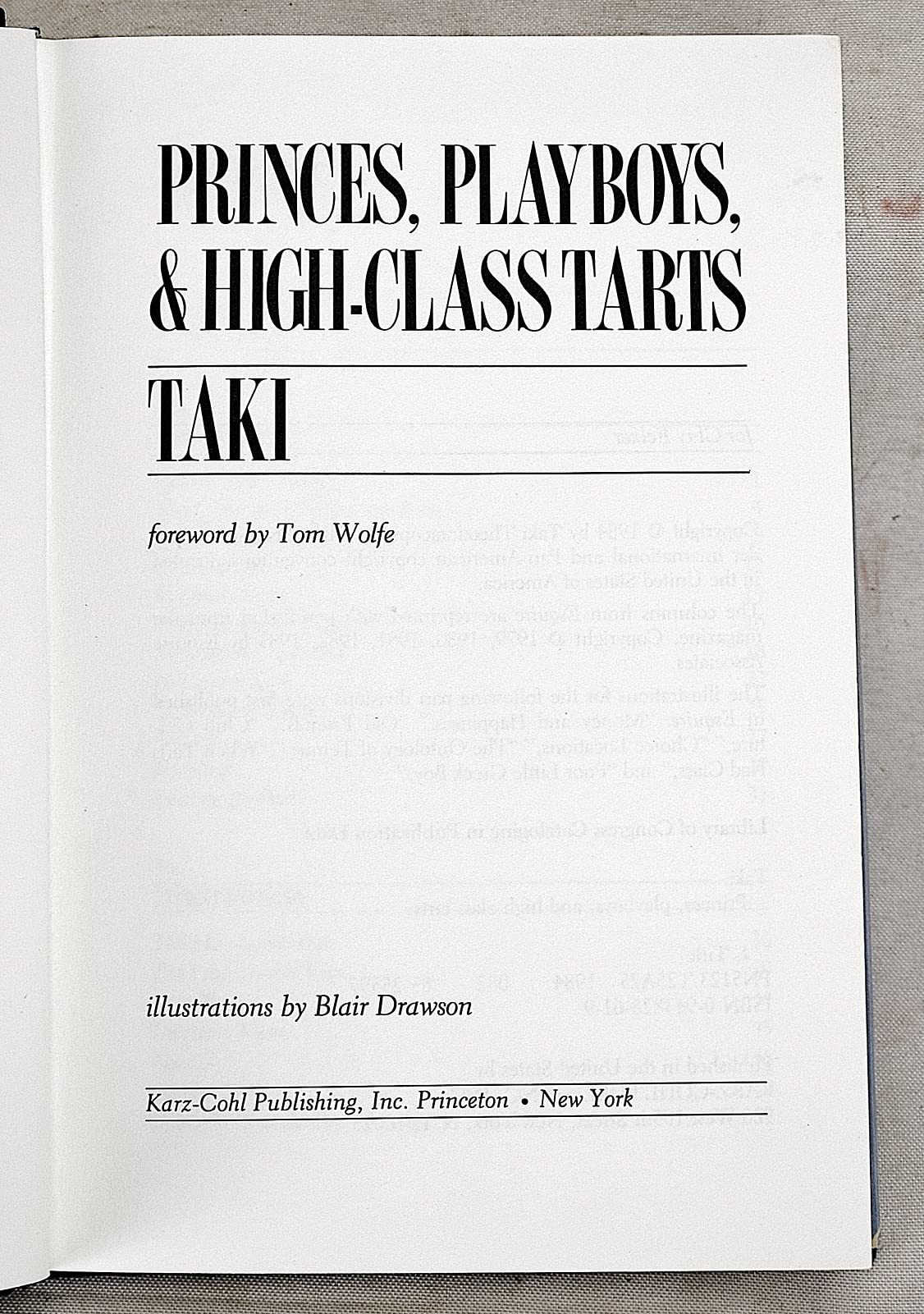 Princes, Playboys & High-Class Tarts used book depot
