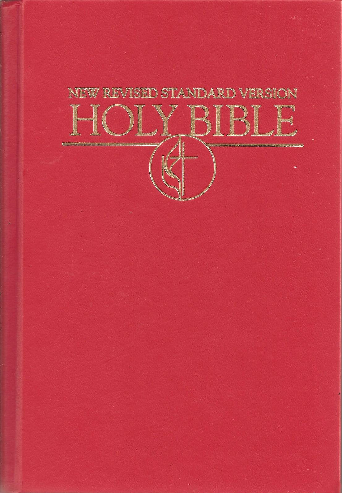 Cokesbury NRSV Pew United Methodist Edition Bible: Cross and Flame Emblem, Dark Red