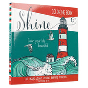 "Shine": Color Your Life Beautiful Inspirational Adult Coloring Book used book depot