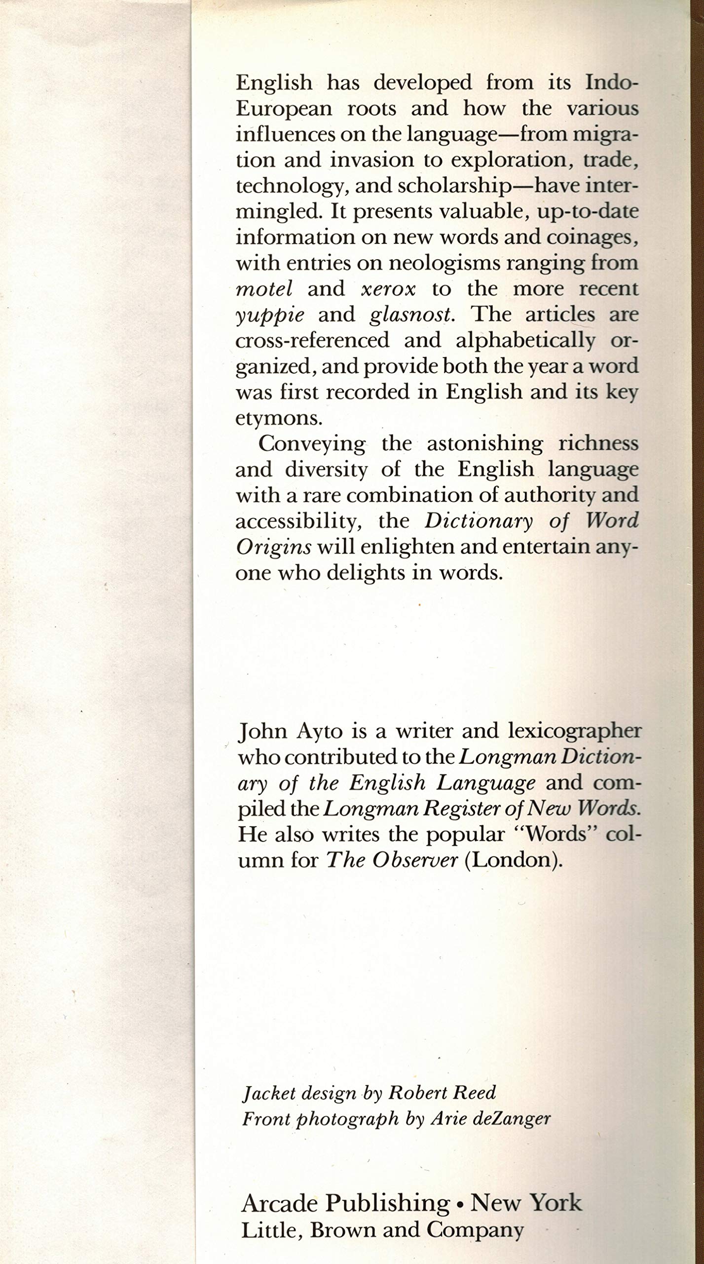 Dictionary of Word Origins: The Histories of More Than 8,000 English-Language Words used book depot