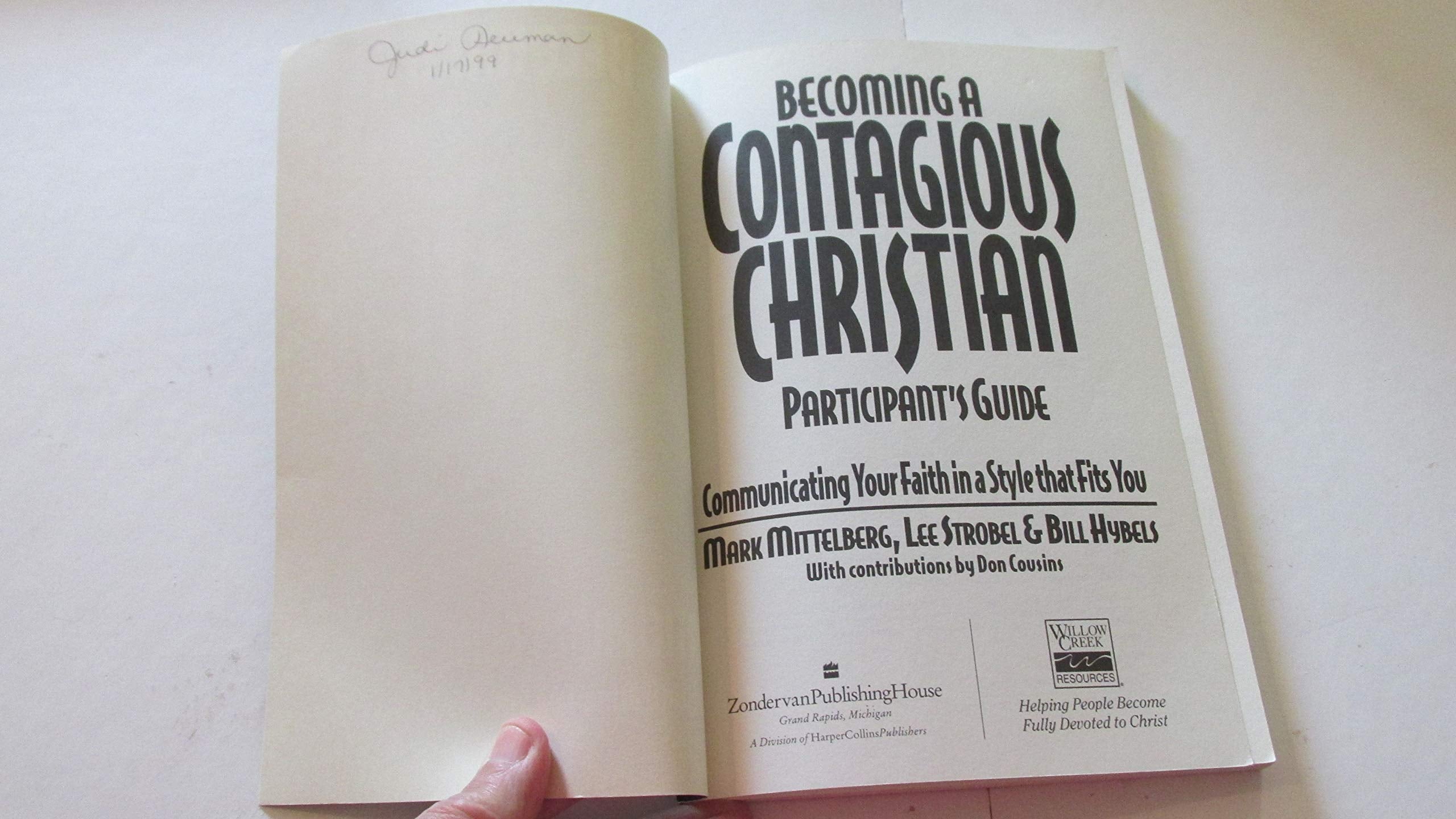 Becoming a Contagious Christian Participant's Guide used book depot