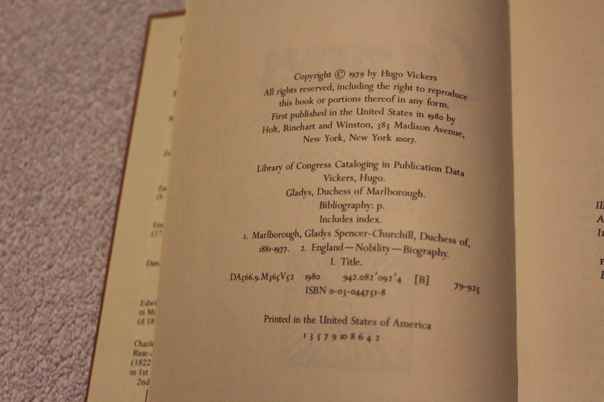 Gladys: Duchess of Marlborough used book depot