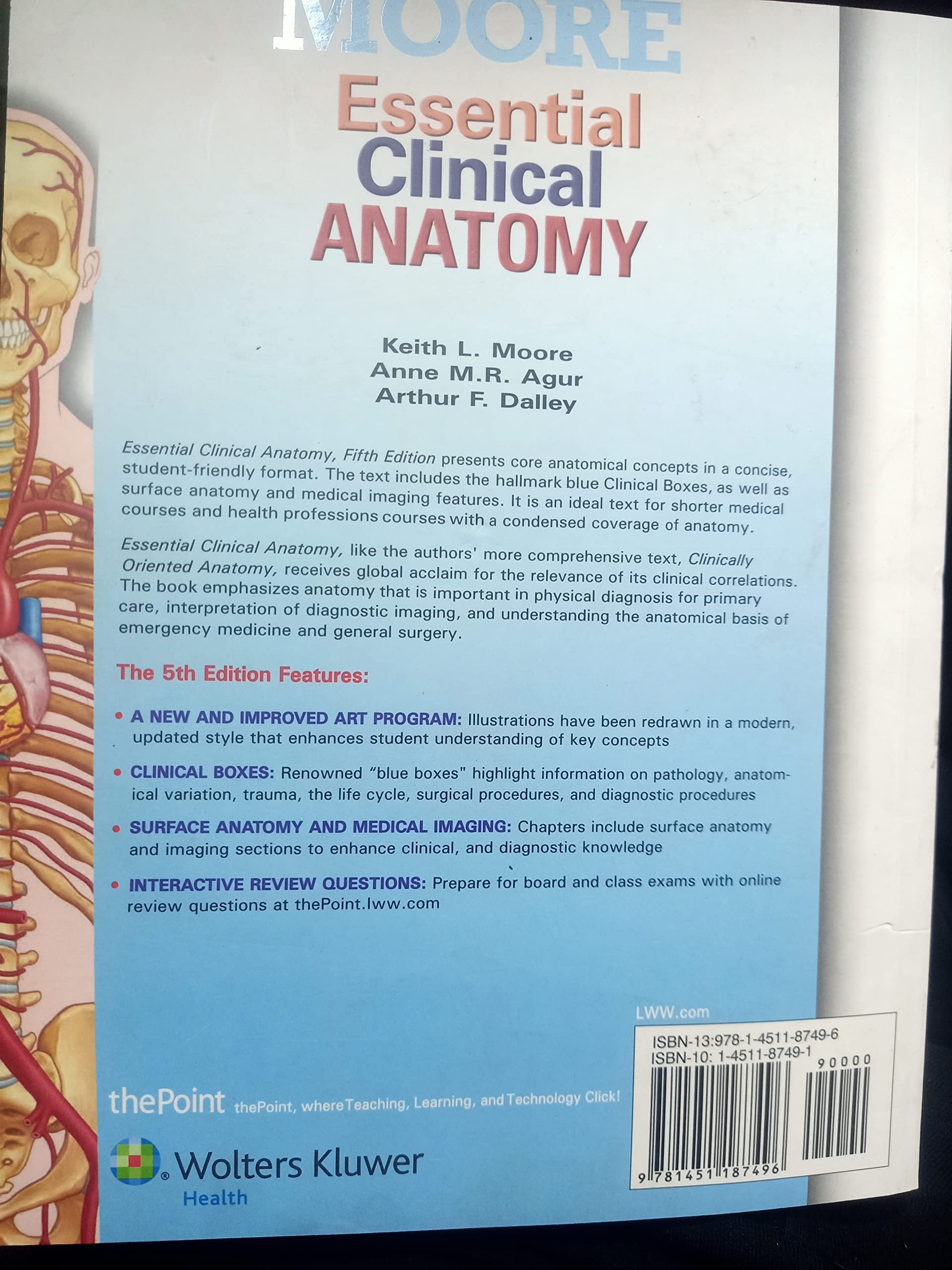 Moore Essential Clinical Anatomy used book depot