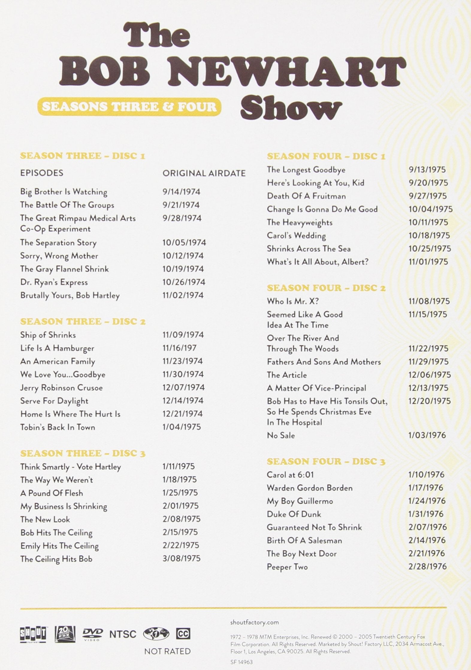 The Bob Newhart Show: The Complete Series used book depot