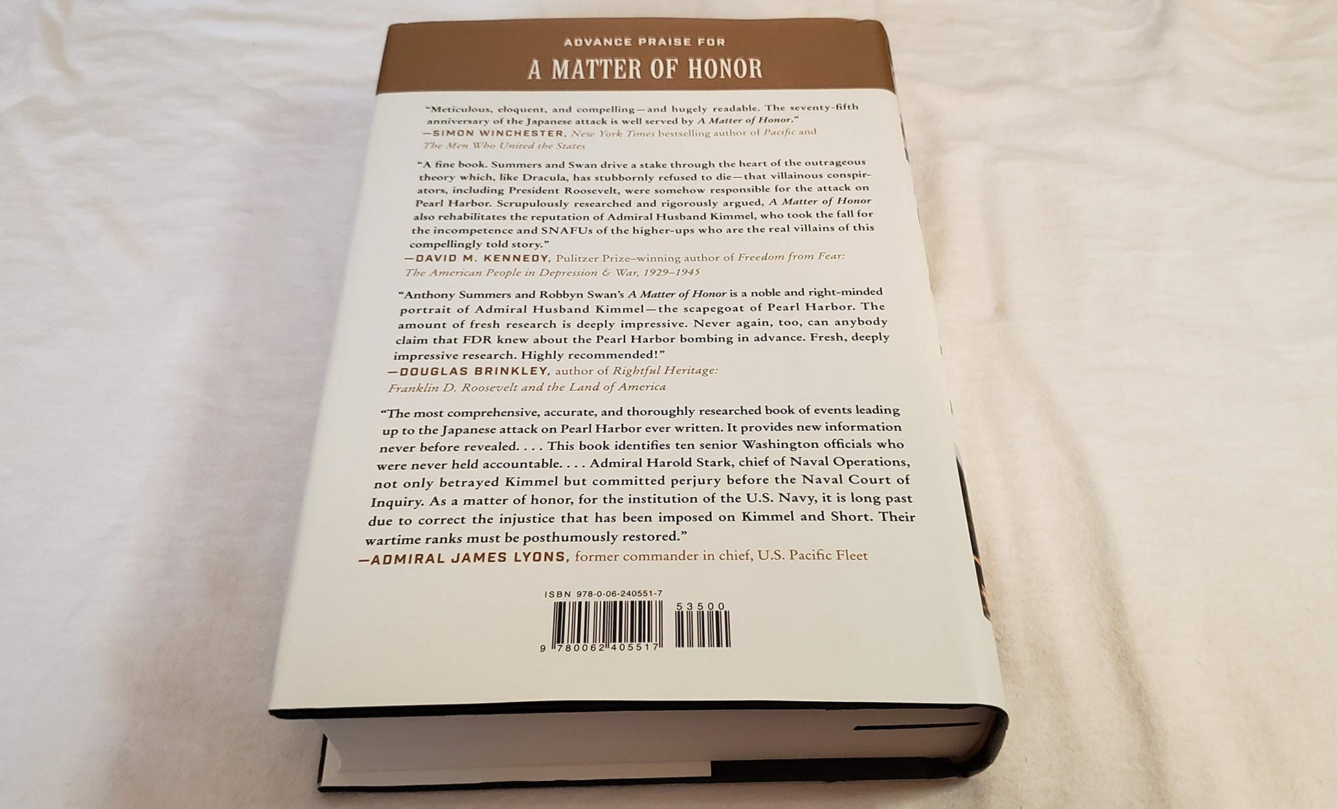 A Matter of Honor: Pearl Harbor: Betrayal, Blame, and a Family's Quest for Justice used book depot