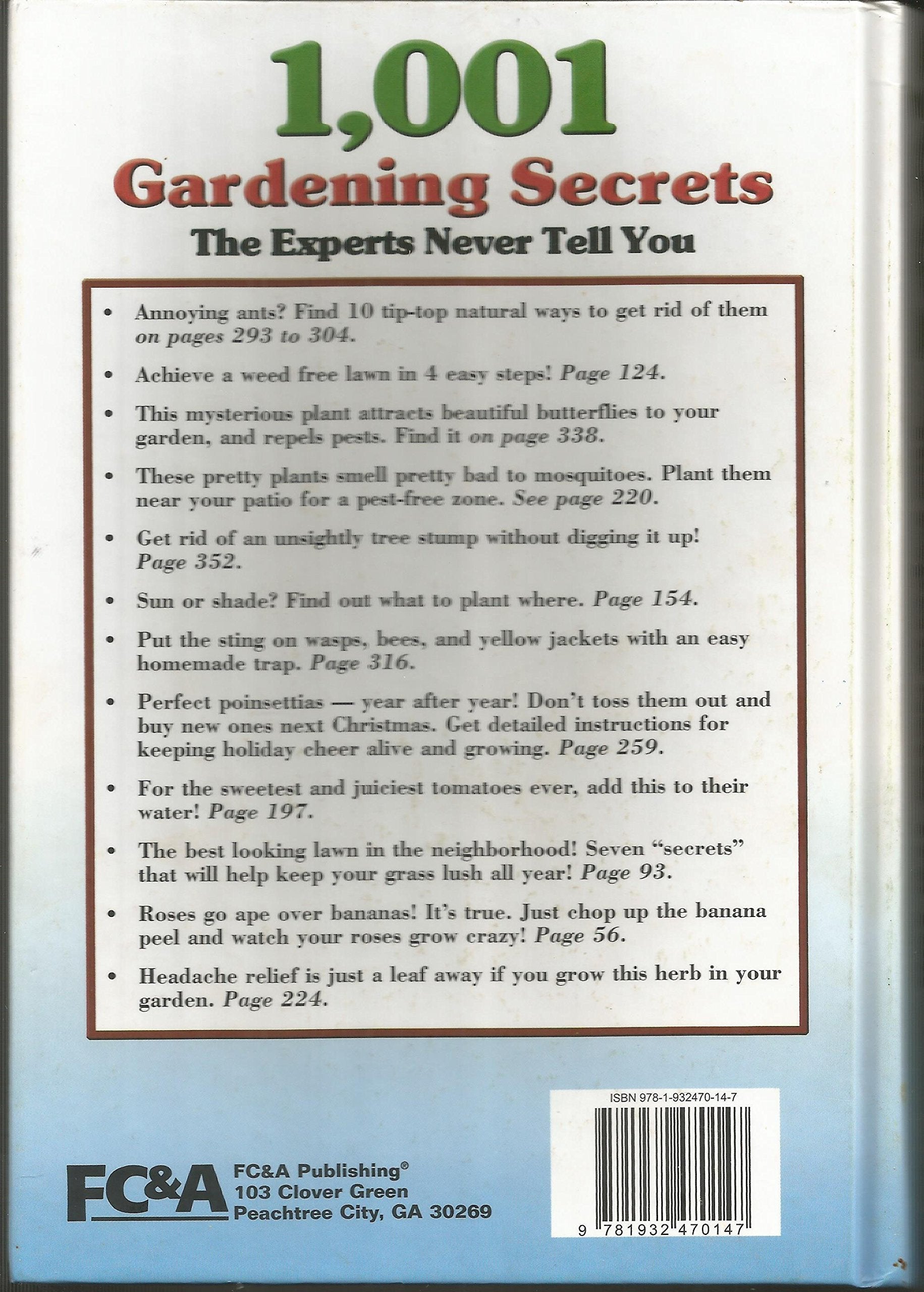 1,001 Gardening Secrets (The Experts Never Tell You) (2004-05-03) used book depot