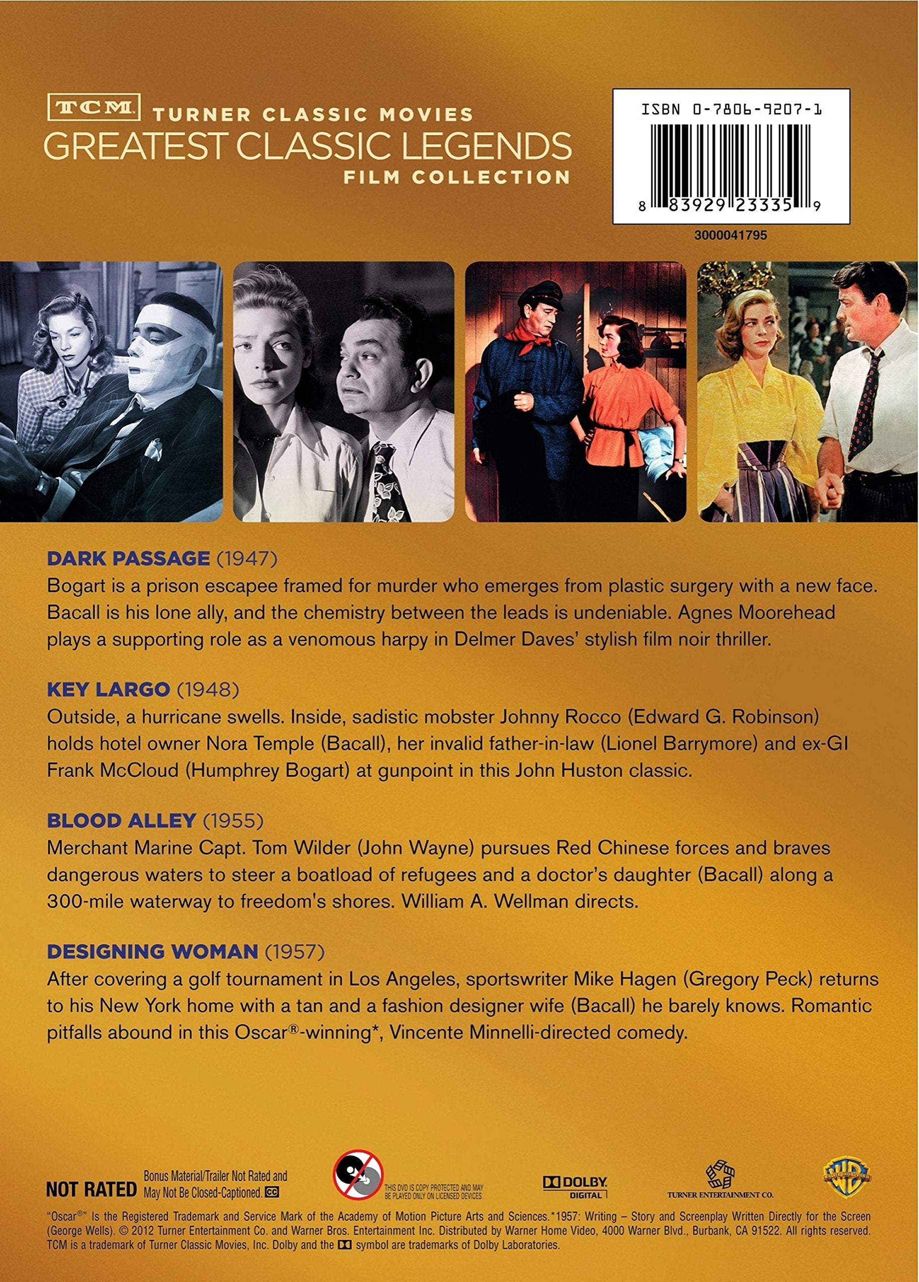 TCM Greatest Classic Legends: Lauren Bacall (Key Largo / Blood Alley / Dark Passage / Designing Woman) used book depot