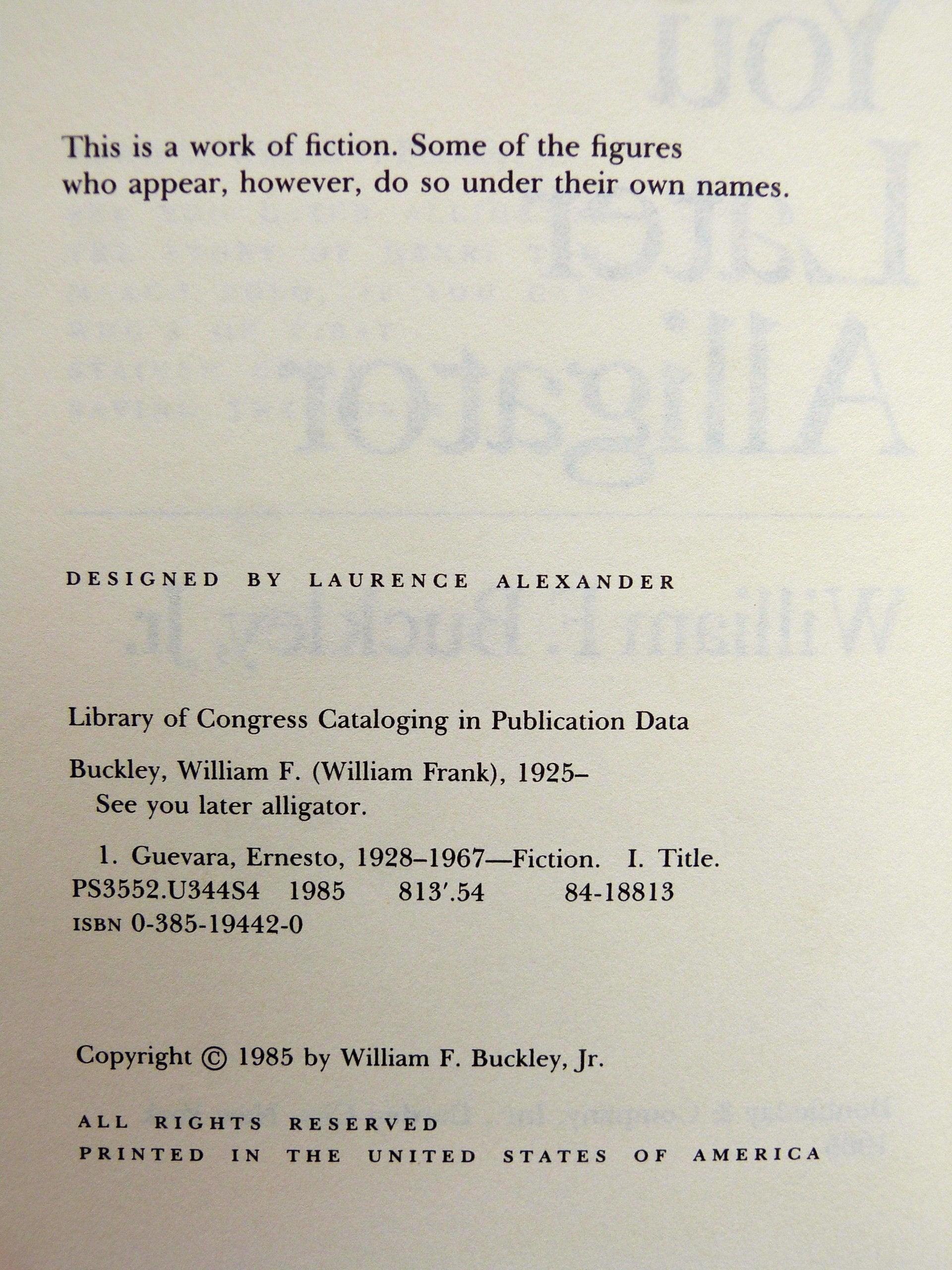 See You Later, Alligator: Blackford Oakes in Havana used book depot