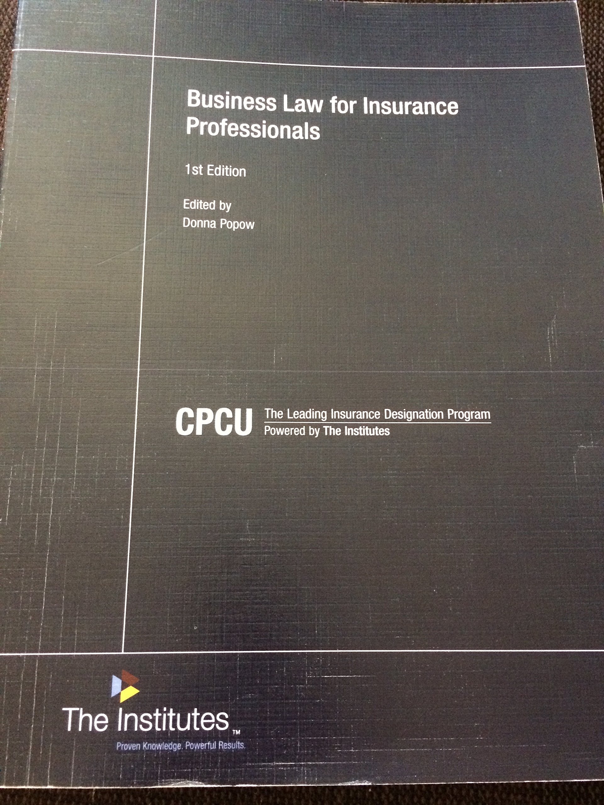 Business Law for Insurance Professionals used book depot