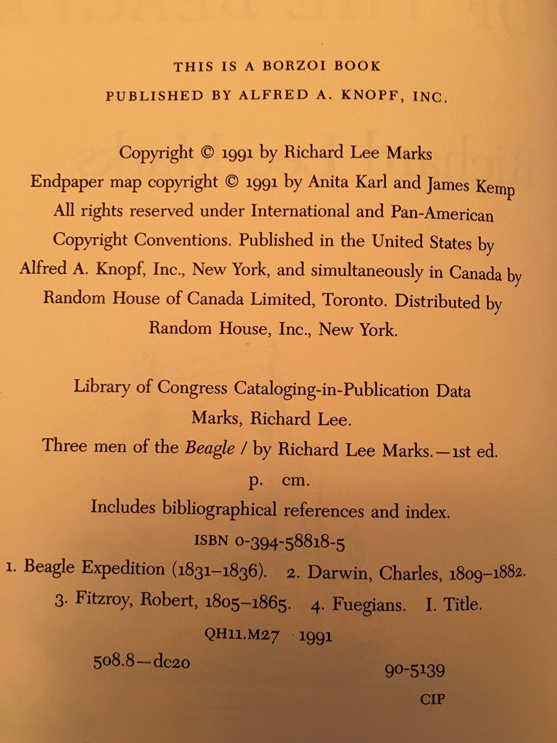 Three Men Of The Beagle used book depot