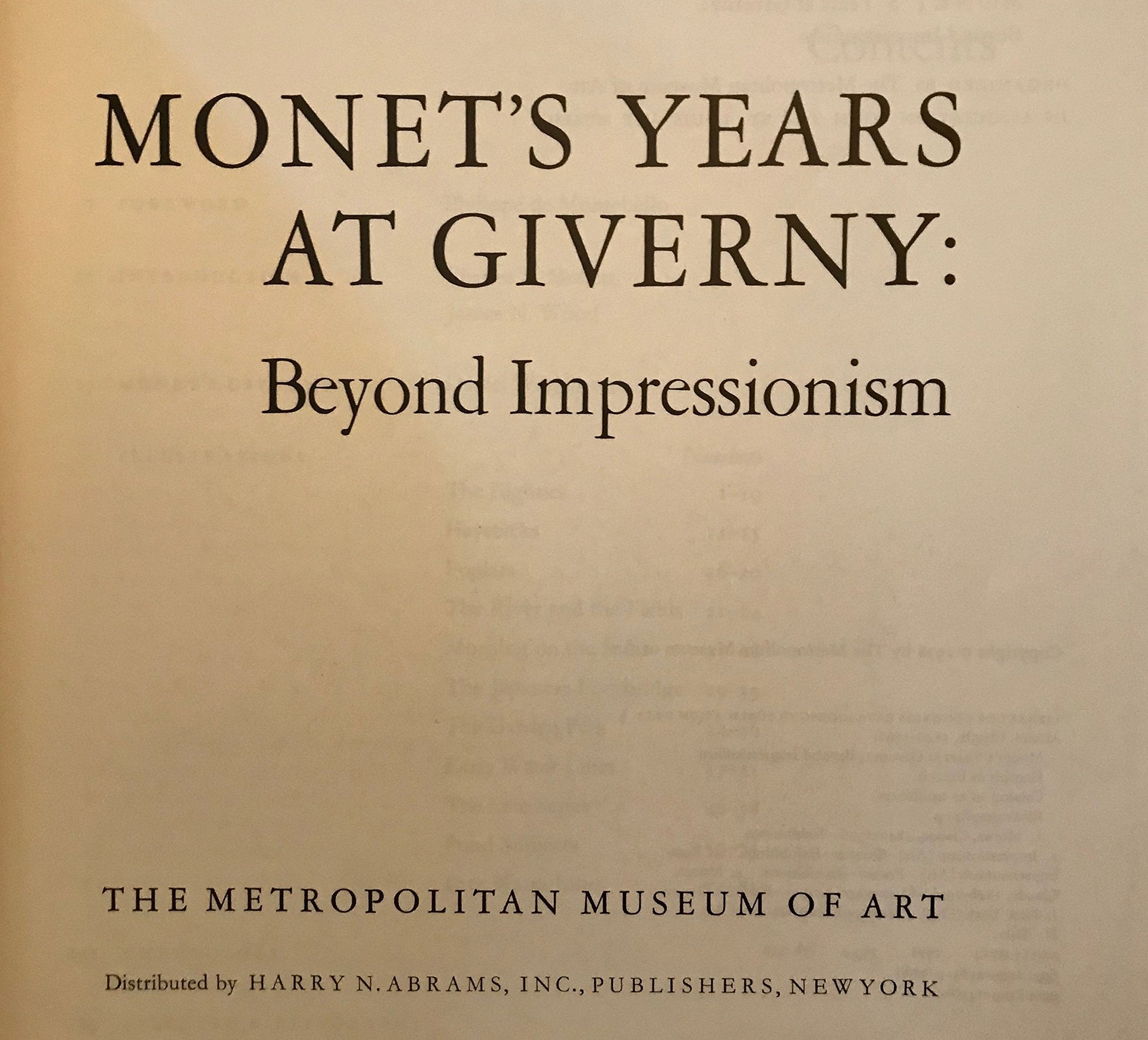 Monet's Years at Giverny: Beyond Impressionism (English and French Edition) used book depot