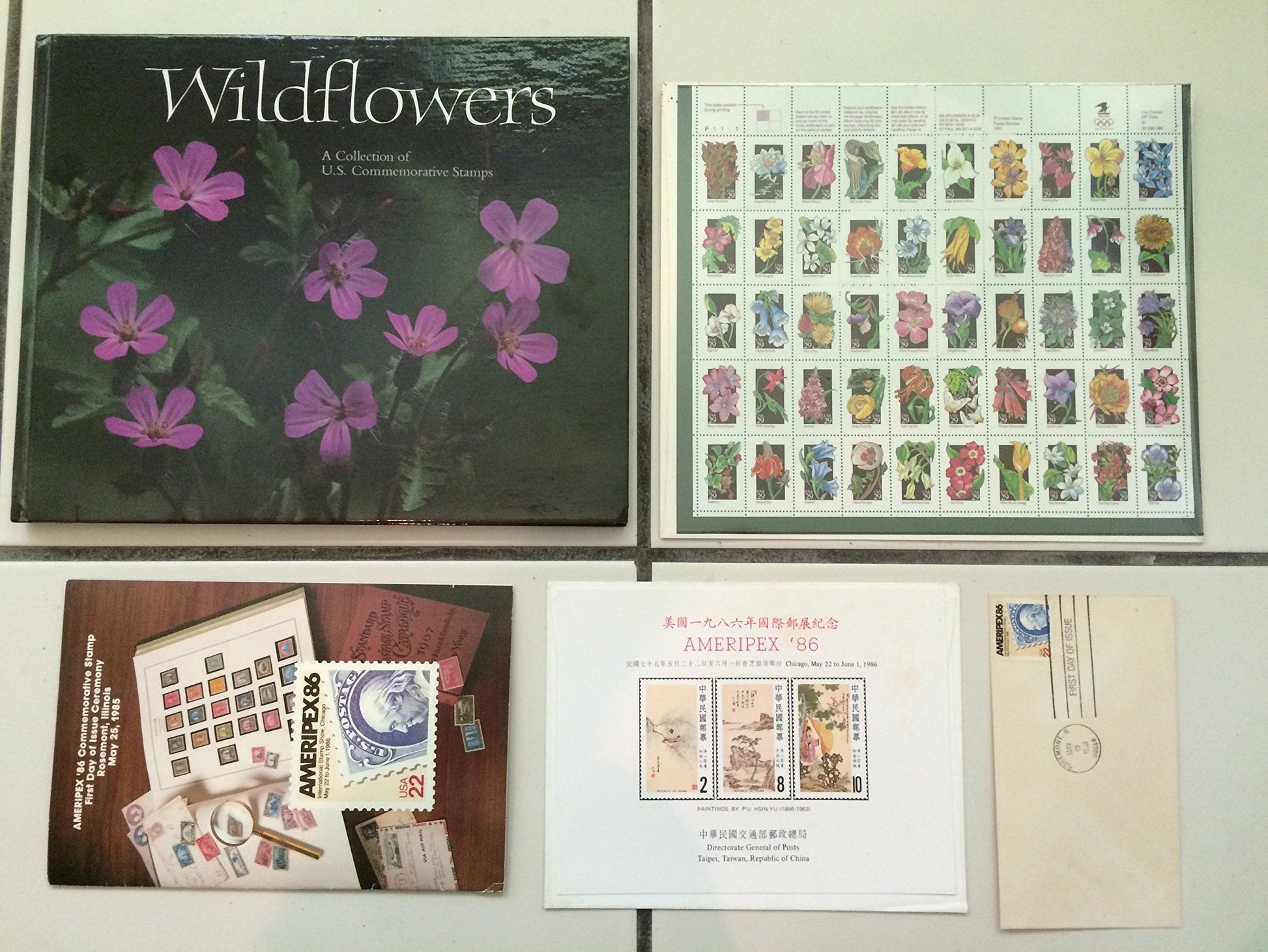 Wild Flowers: a collection of U.S. Commemorative stamps used book depot