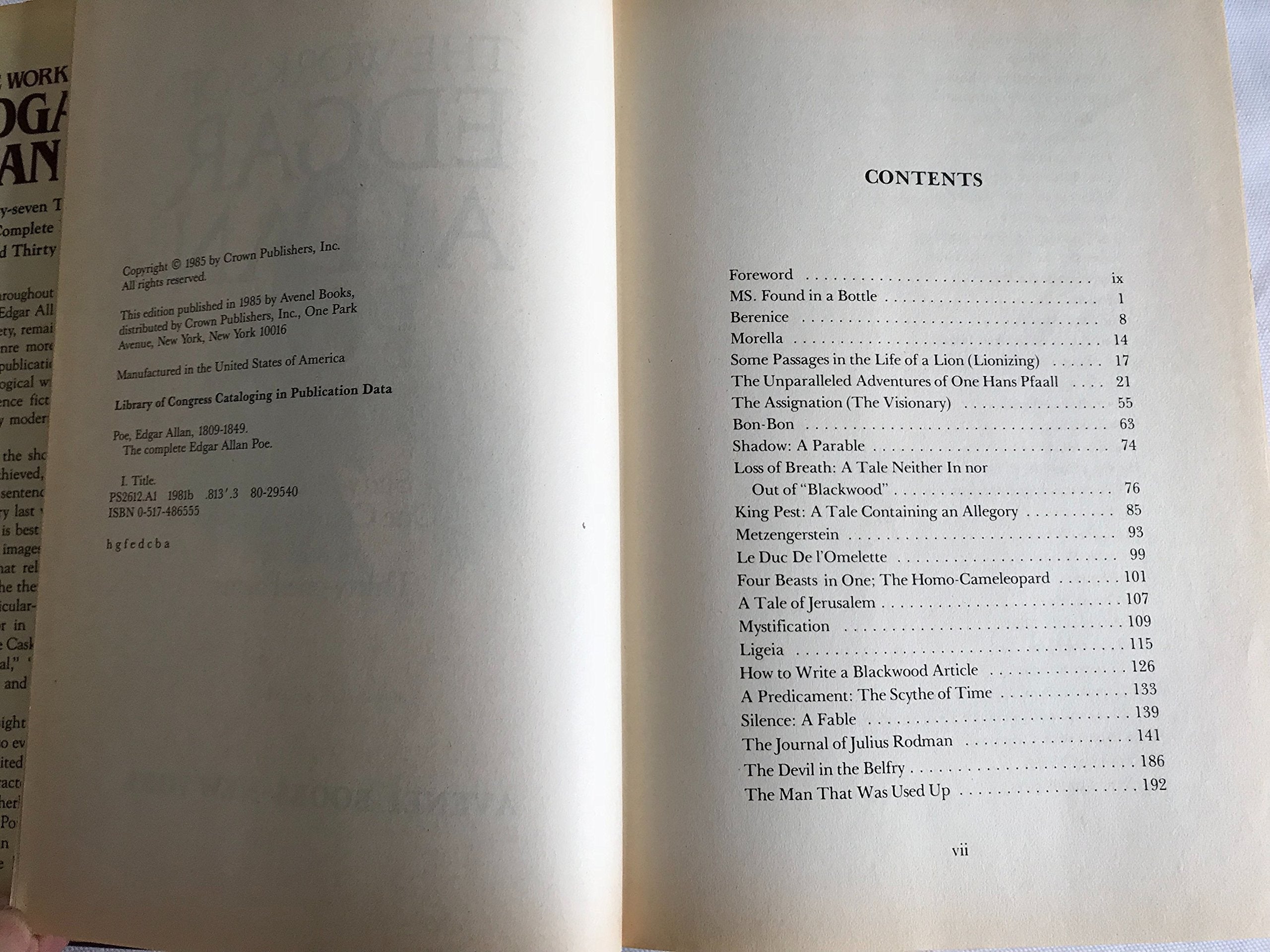The Works of Edgar Allan Poe: Sixty-seven Tales, One Complete Novel and Thirty-one Poems used book depot