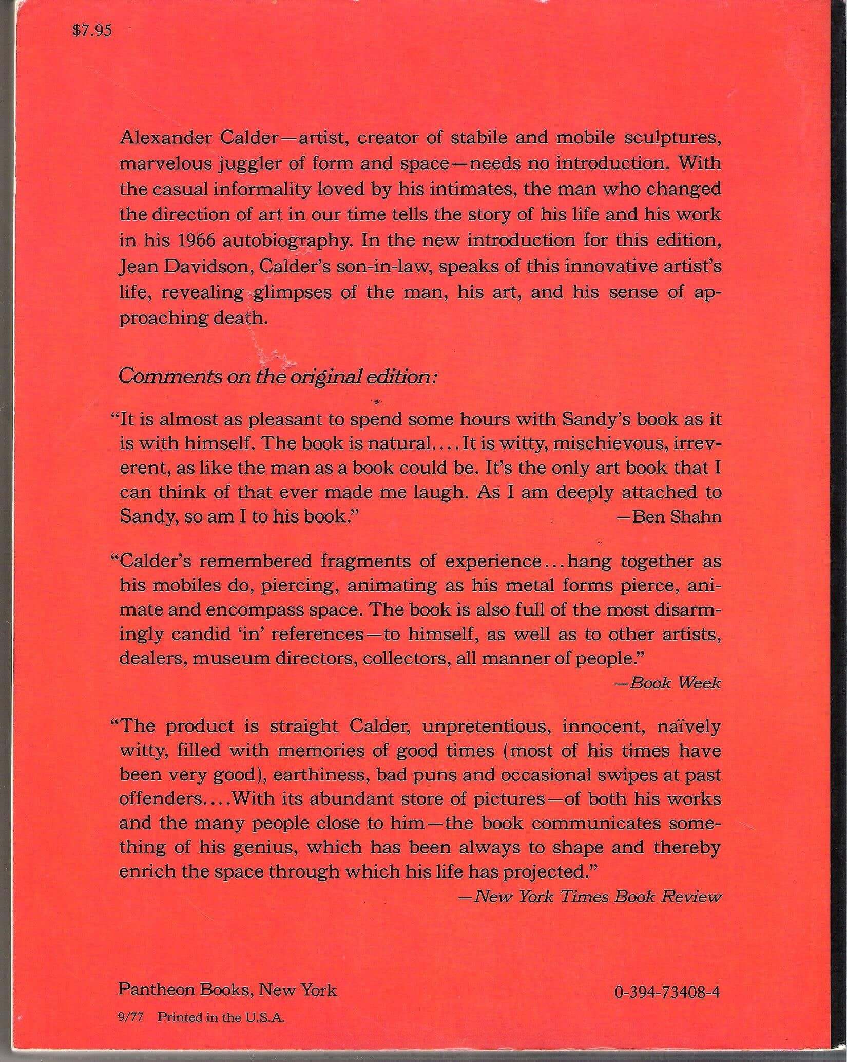 CALDER: AN AUTOBIOGRAPHY WITH used book depot