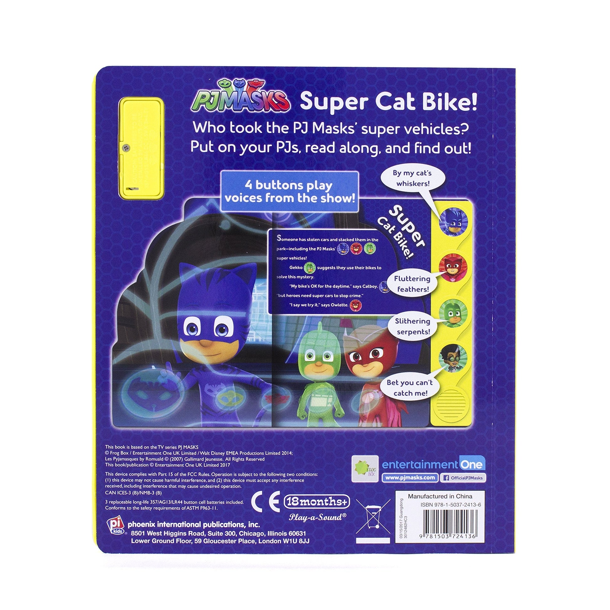 PJ Masks - Super Cat Bike! Sound Book - Play-a-Sound - PI Kids used book depot