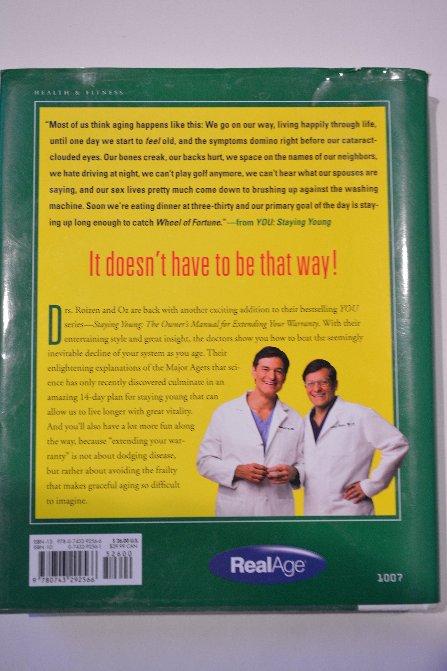 You: Staying Young: The Owner's Manual for Extending Your Warranty used book depot