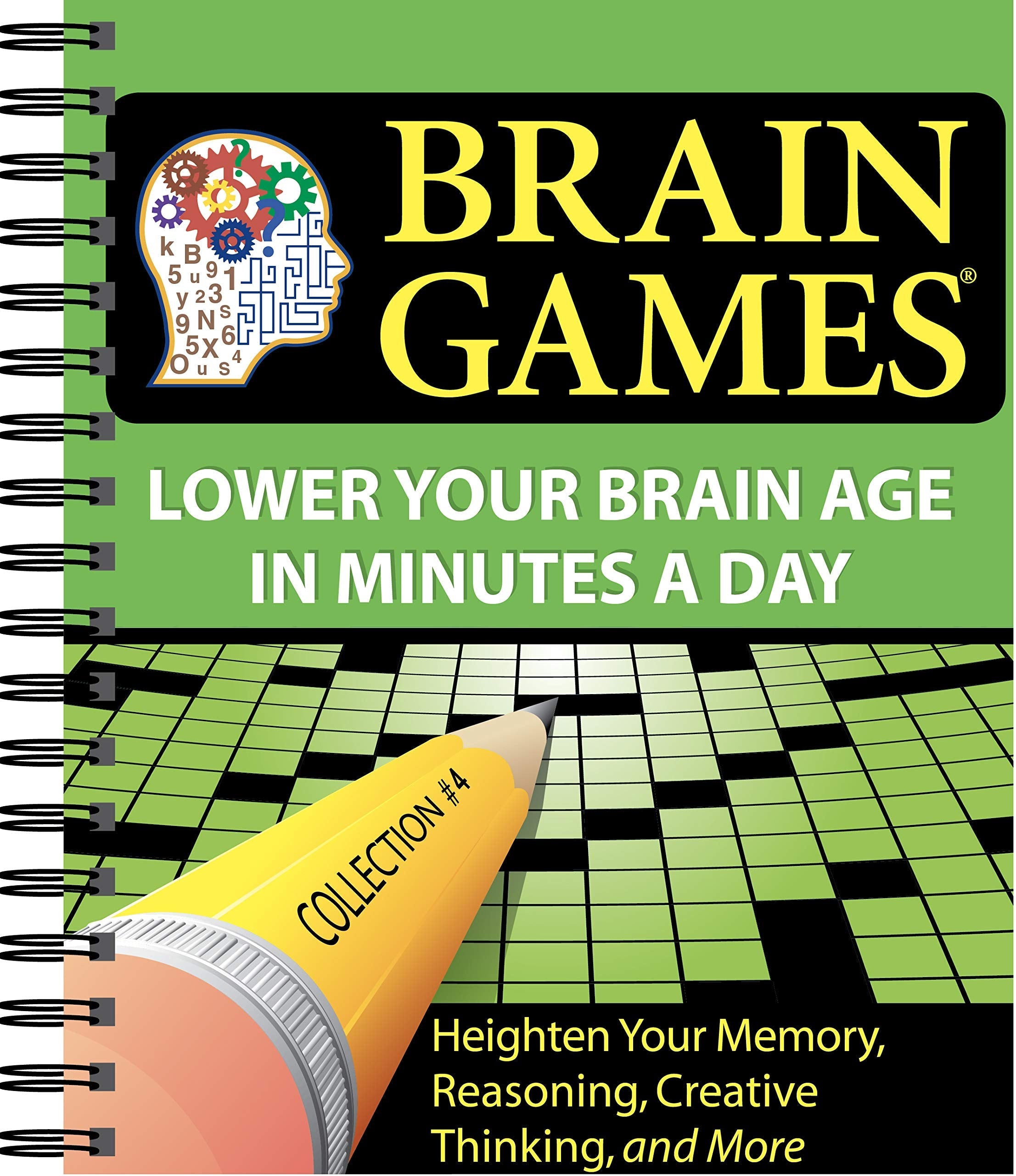 Brain Games #4: Lower Your Brain Age in Minutes a Day (Variety Puzzles) (Volume 4) (Brain Games - Lower Your Brain Age in Minutes a Day) used book depot