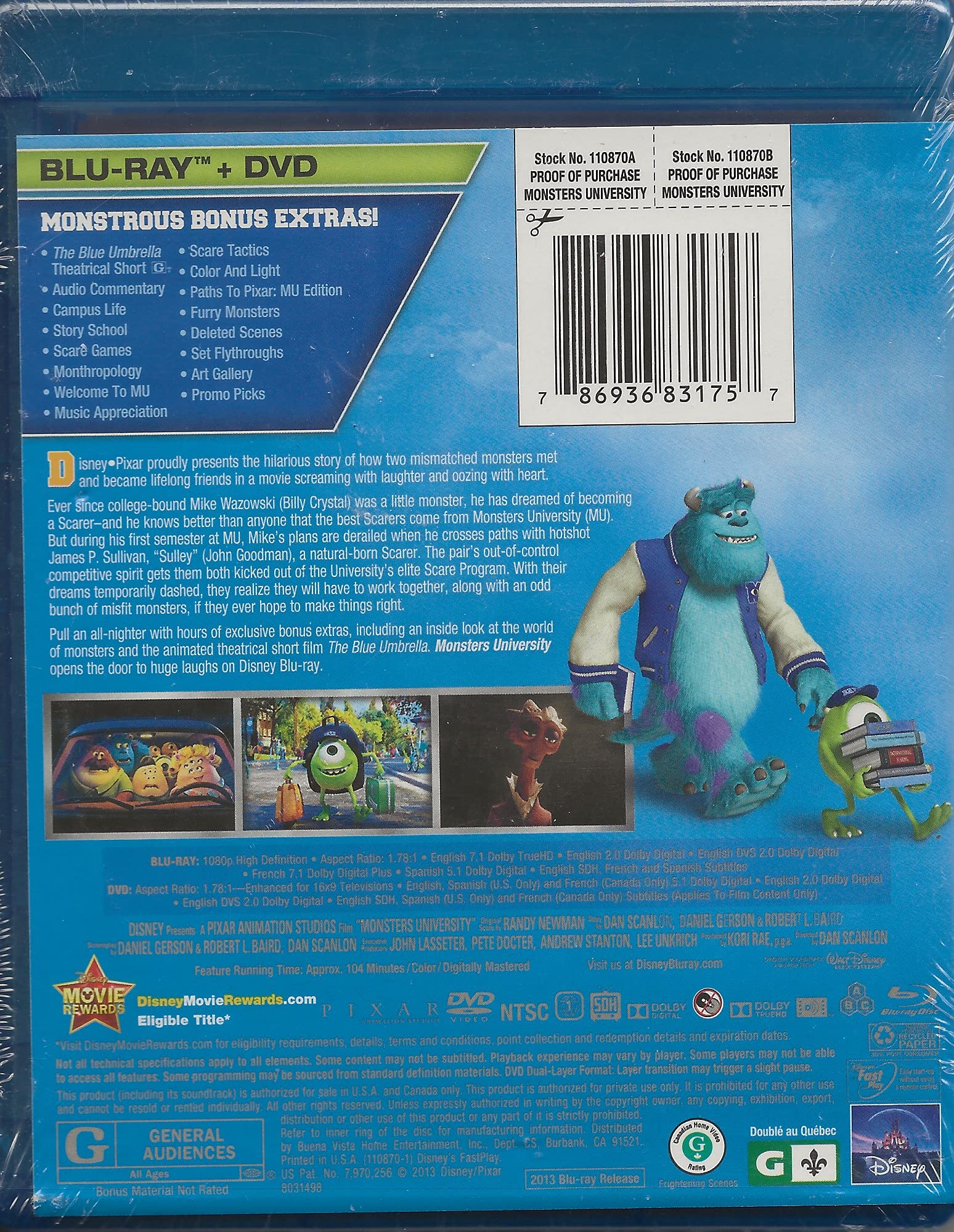Monsters University (Blu-ray Combo Pack) used book depot