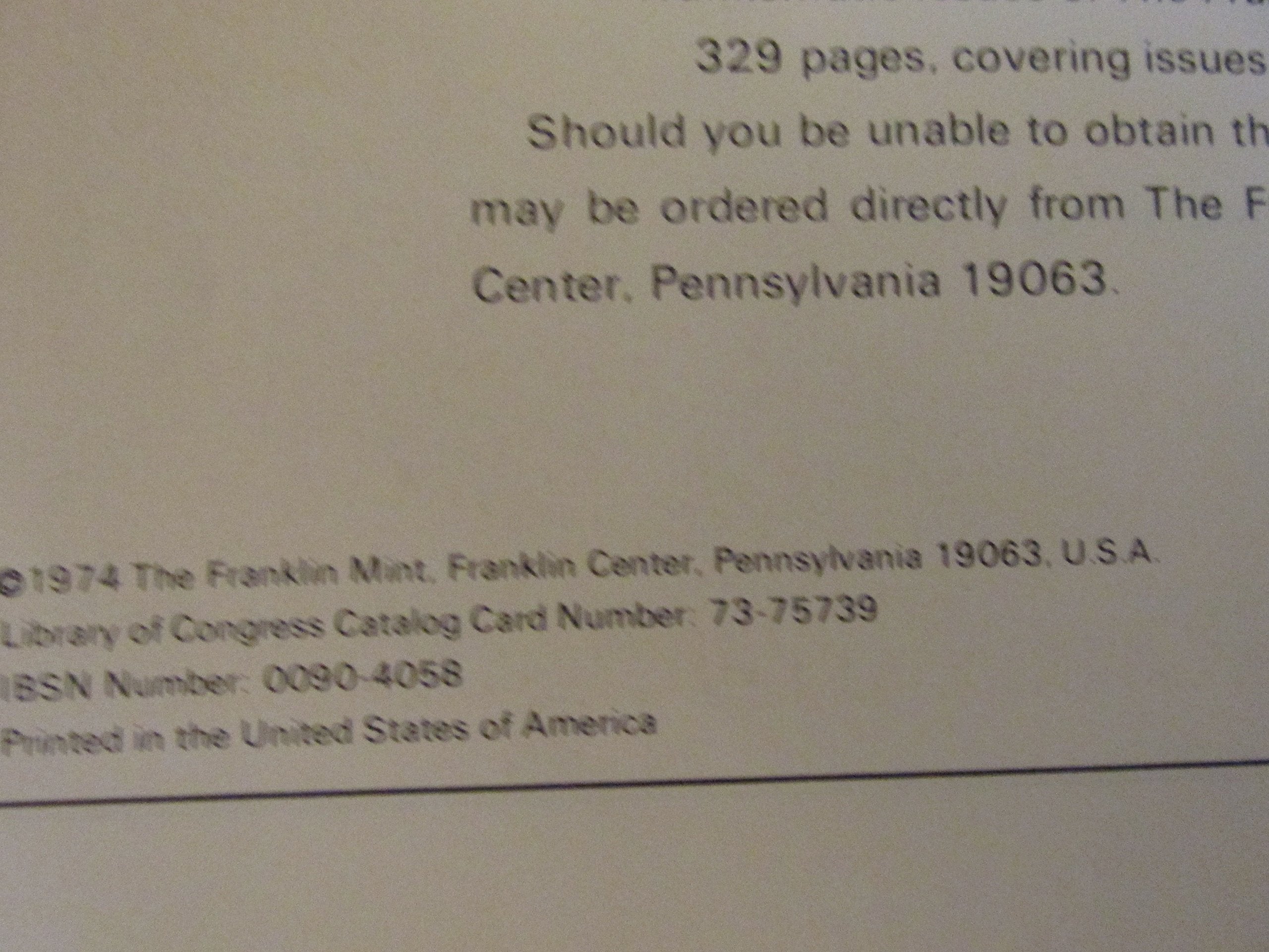 Numismatic Issues Of The Franklin Mint, 1974 Edition - Covering Issues Of The Year 1973