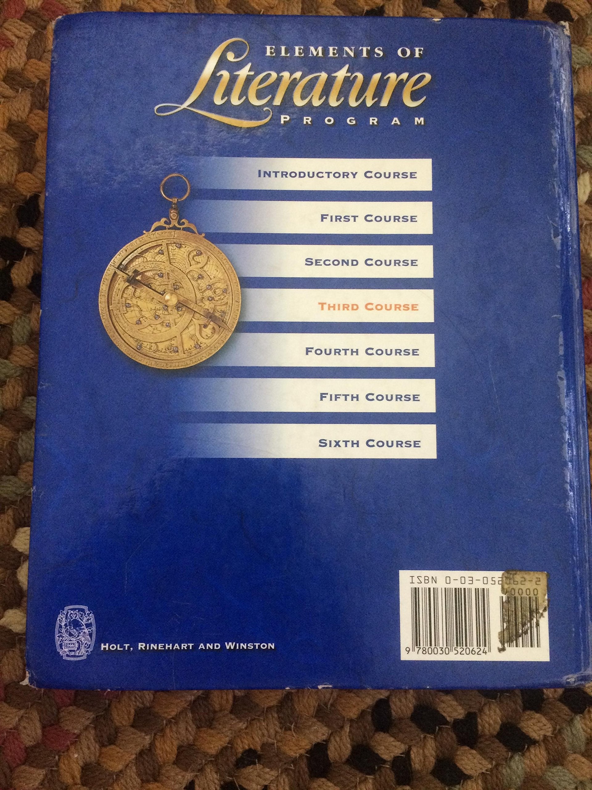 Holt Elements of Literature: Student Edition, Third Course, Grade 9, 2000 used book depot