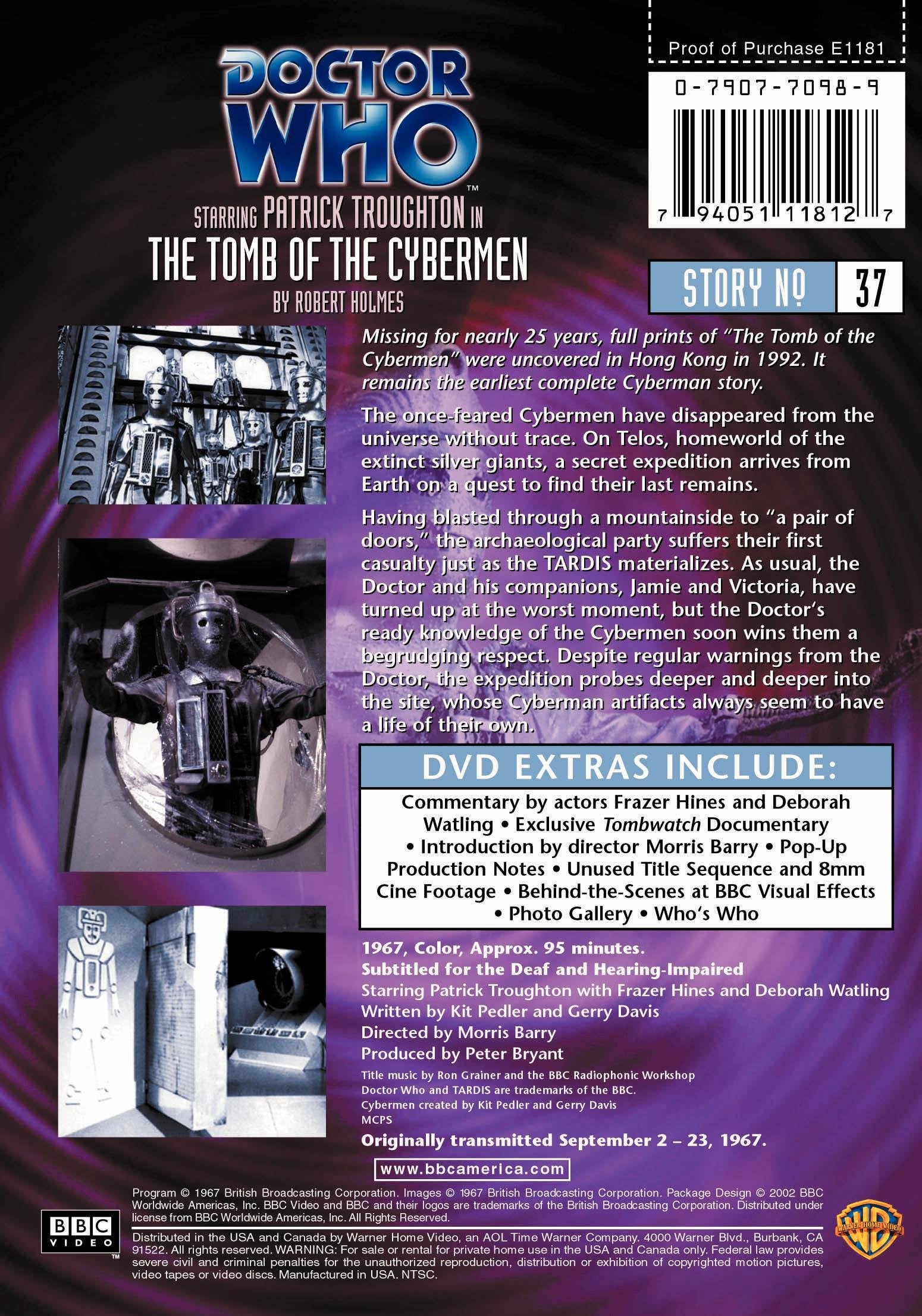 Doctor Who: The Tomb of the Cybermen (Story 37) used book depot