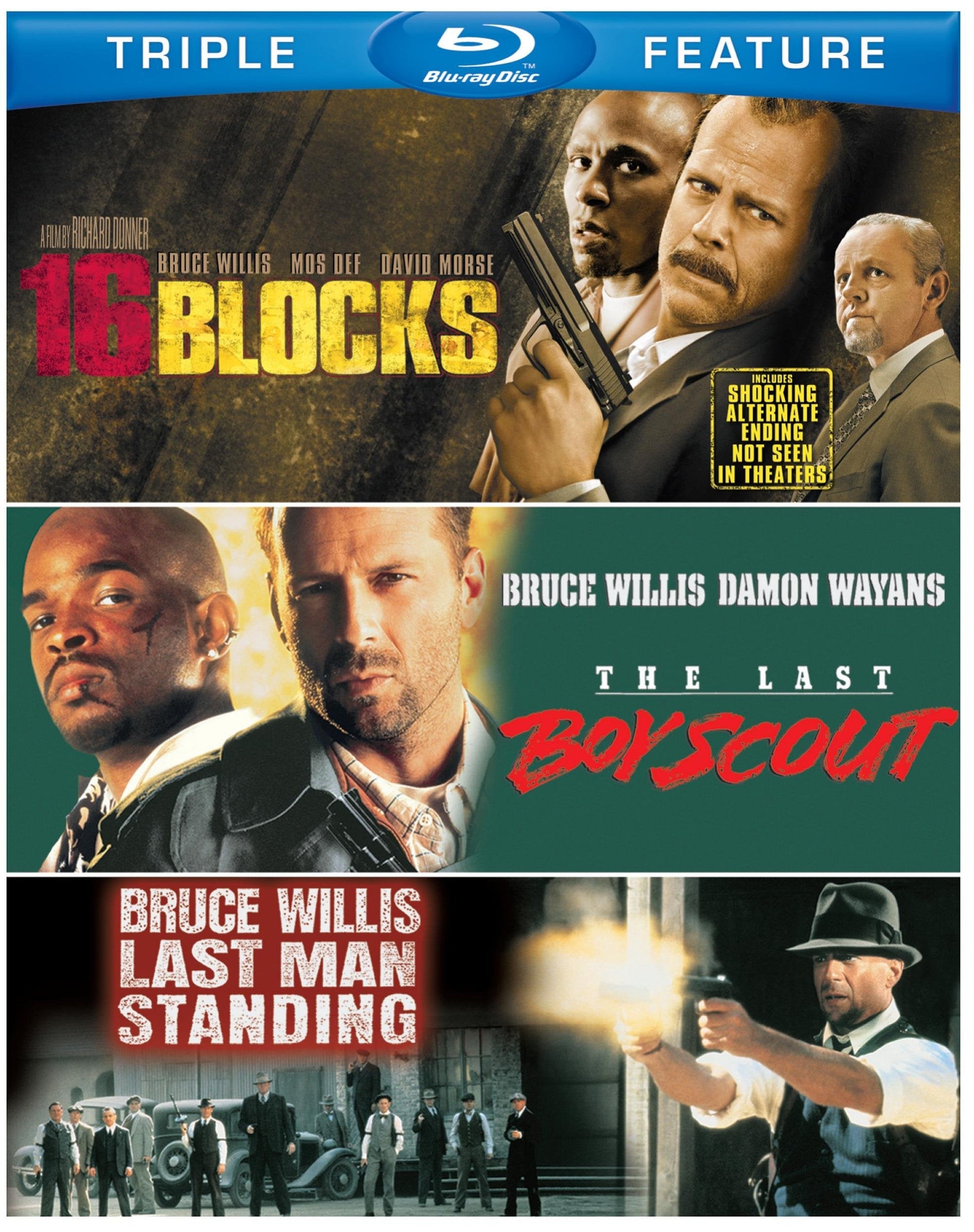 Bruce Willis Triple Feature (The Last Boy Scout / Last Man Standing / 16 Blocks) [Blu-ray] used book depot