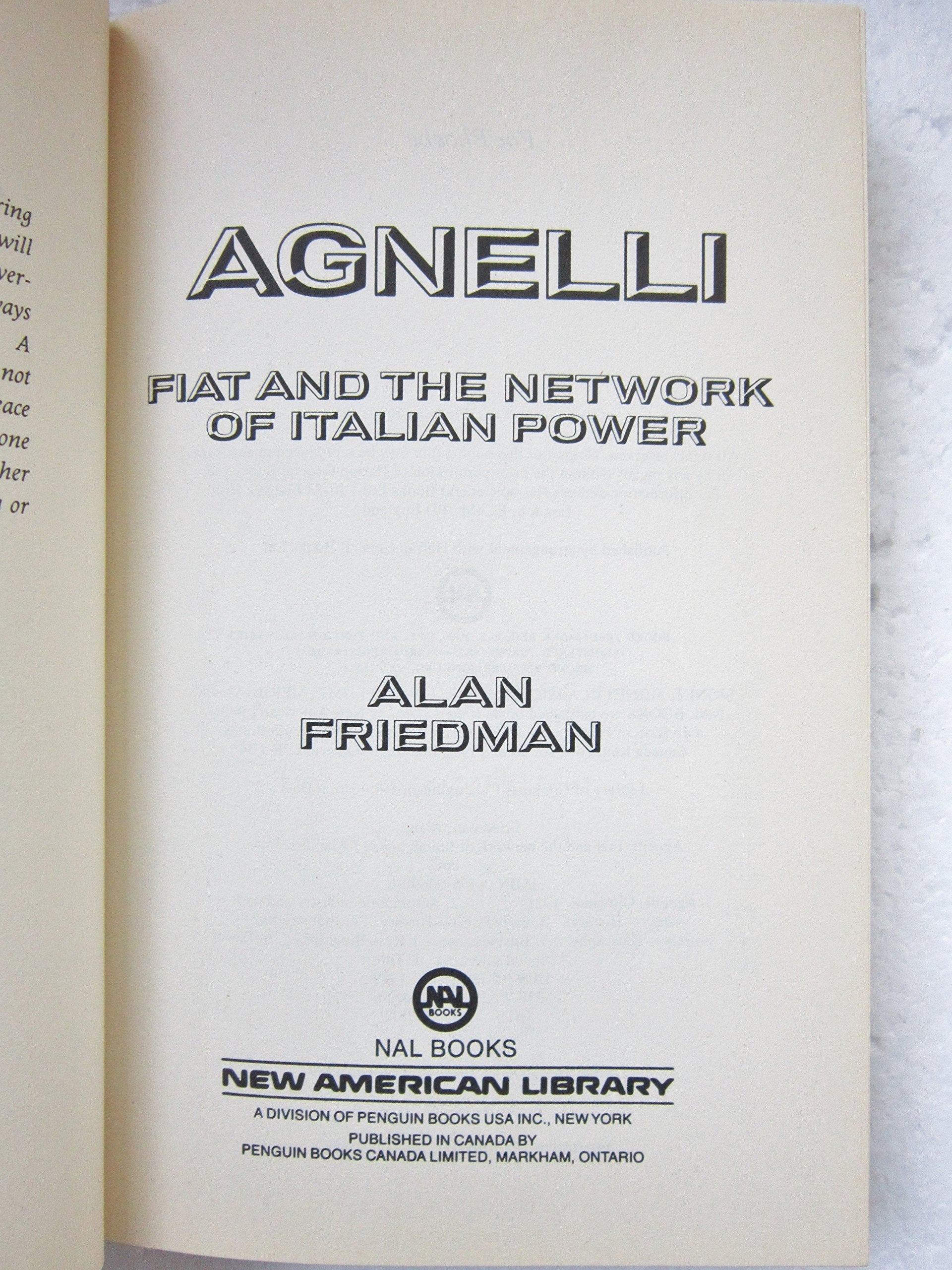 Agnelli, Fiat and the Network of Italian Power used book depot