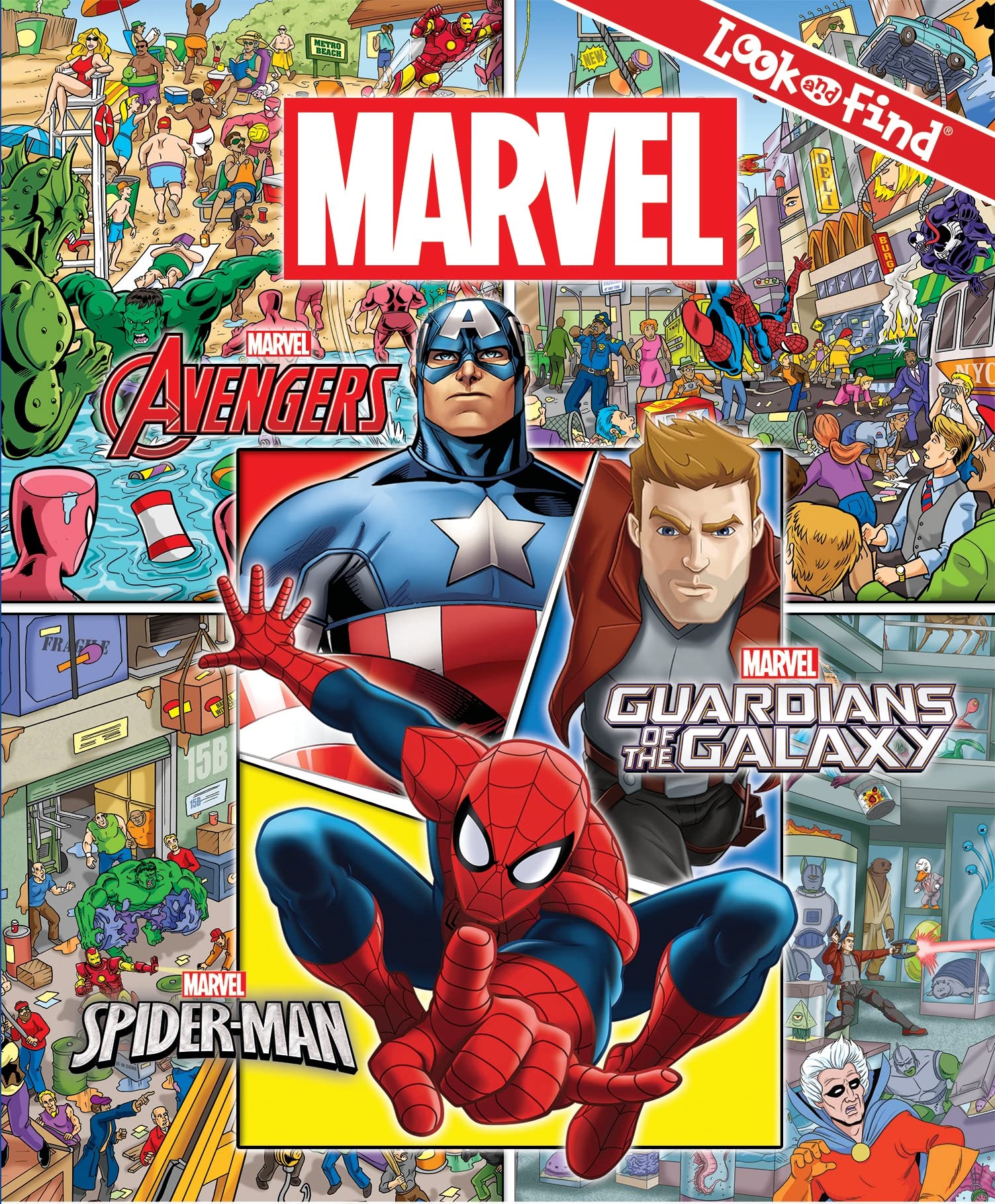 Marvel - Avengers, Guardians of the Galaxy, and Spider-man Look and Find Activity Book - Characters from Avengers Endgame Included - PI Kids used book depot