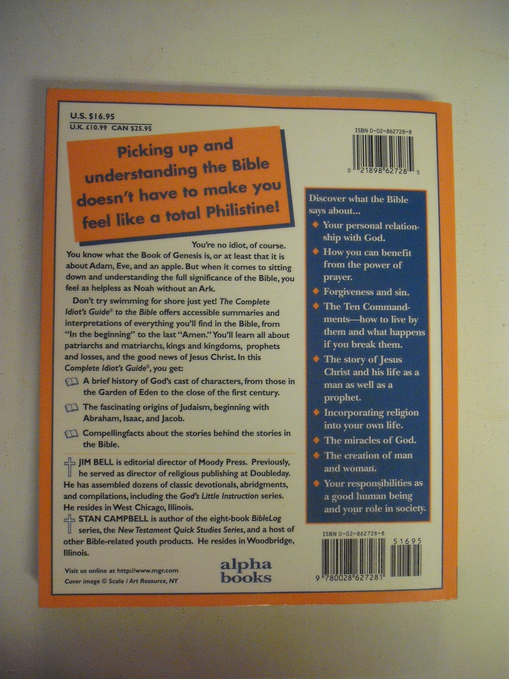 The Complete Idiots Guide to The Bible used book depot