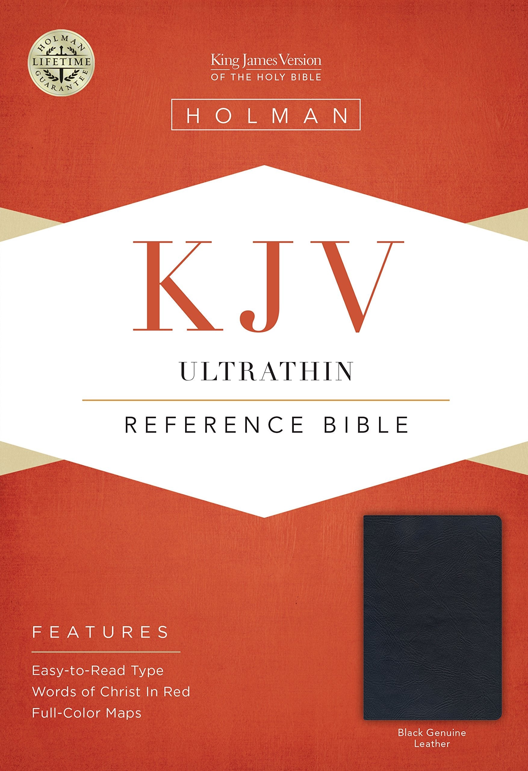 KJV UltraThin Reference Bible, Black Genuine Leather used book depot