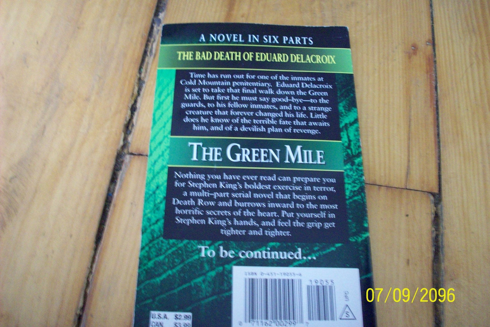Green Mile book 4: The Bad Death of Eduard Delacroix: The Green Mile, Part 4 used book depot