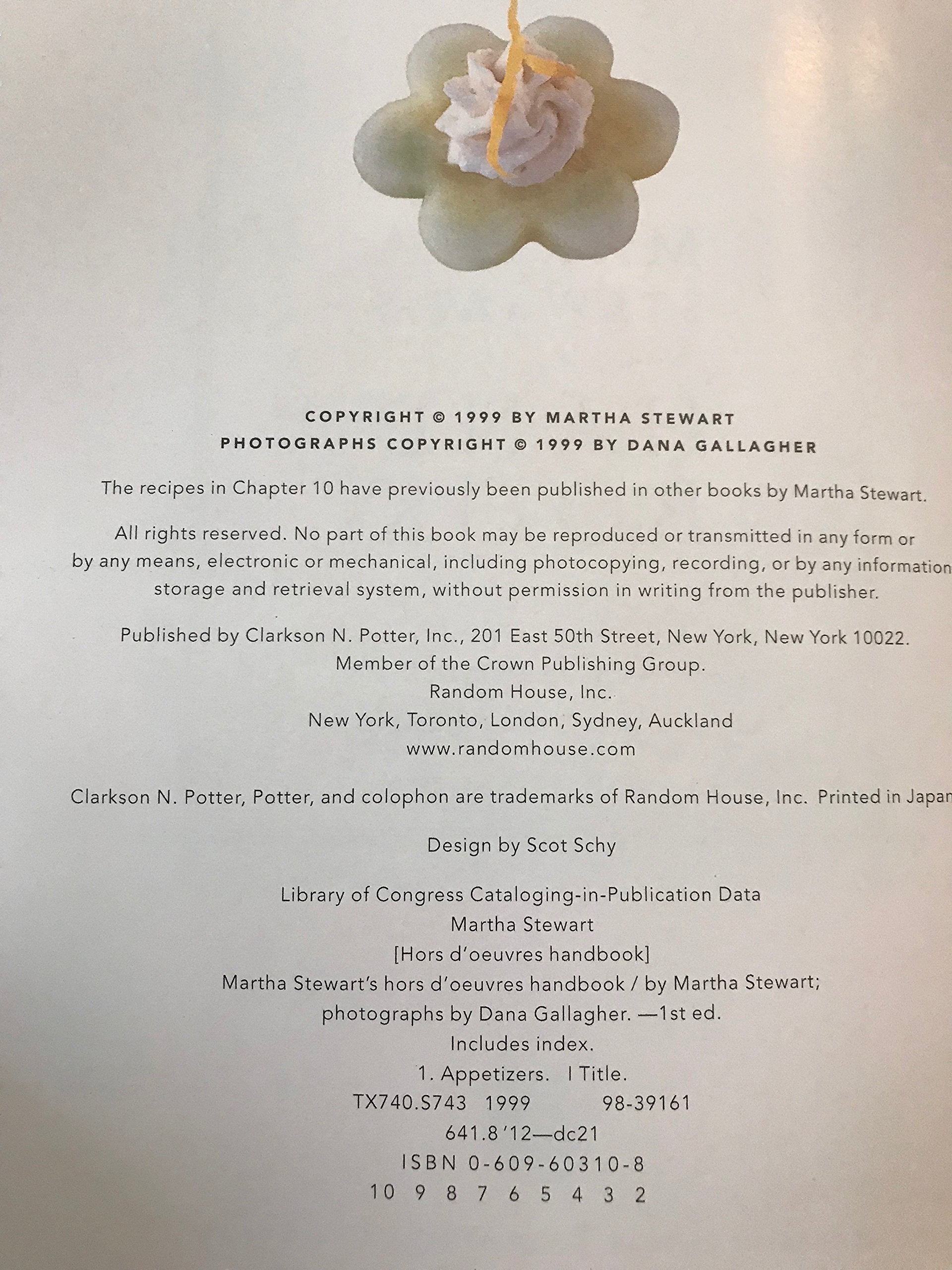Martha Stewart's Hors d'Oeuvres Handbook used book depot