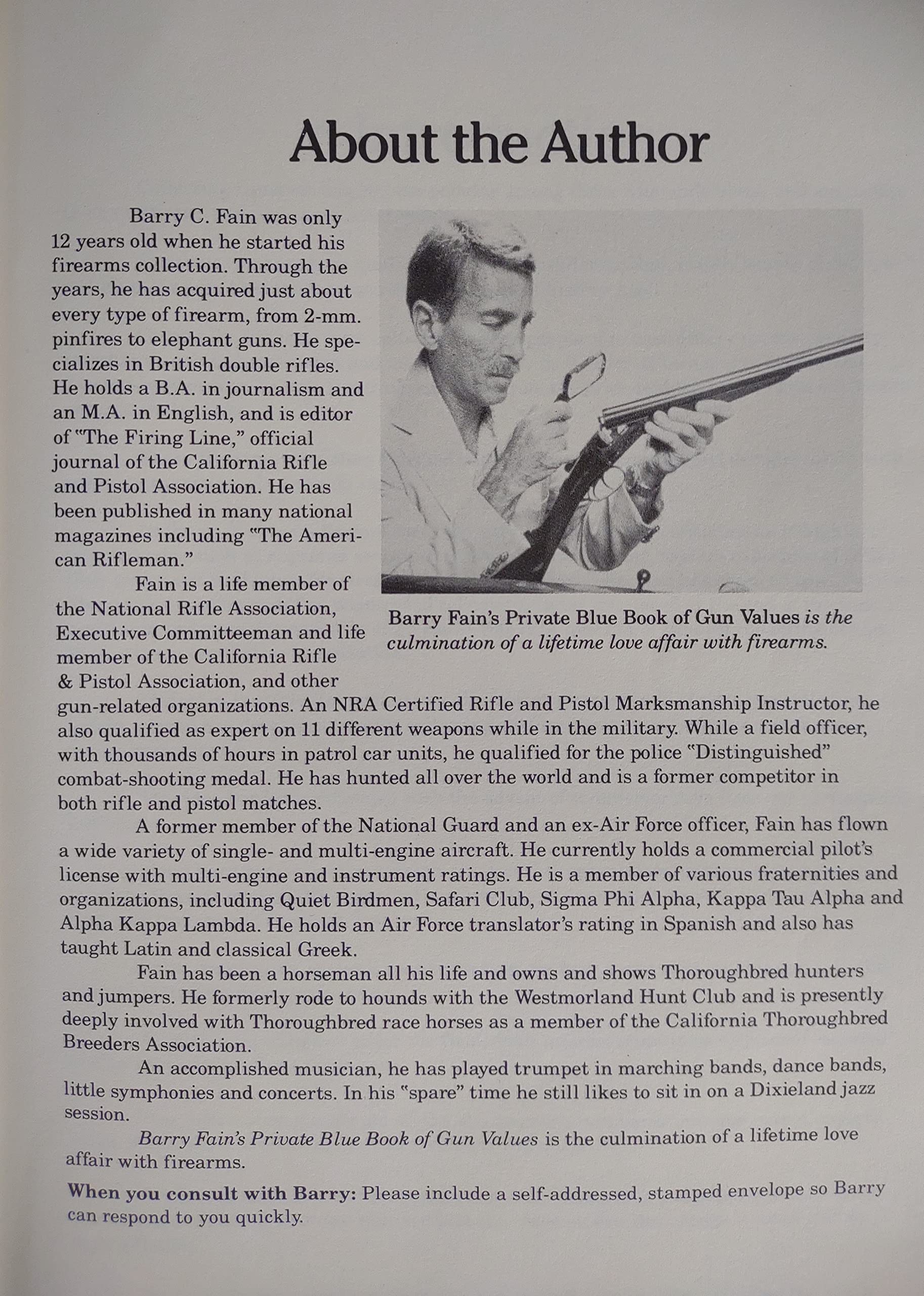 Barry Fain's Private Blue Book of Gun Values: 1982 Edition; Volume 2, Number 1 used book depot