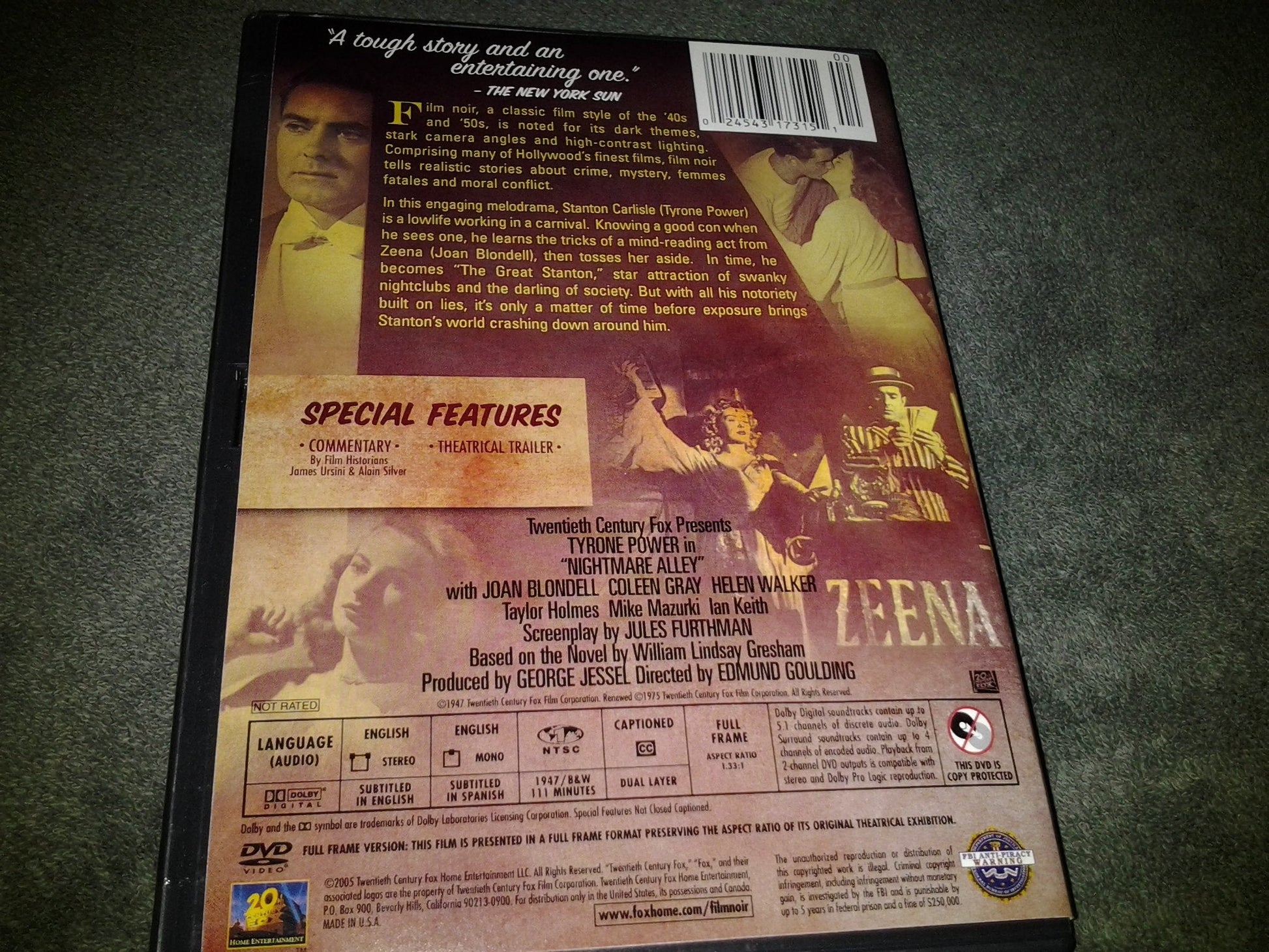 Nightmare Alley (Fox Film Noir) used book depot