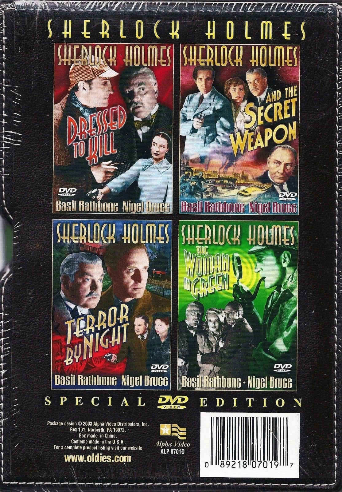 Sherlock Holmes Special DVD Video Edition: Sherlock Holmes Dressed to Kill / Sherlock Holmes and the Secret Weapon / Terror By Night / The Woman in Green