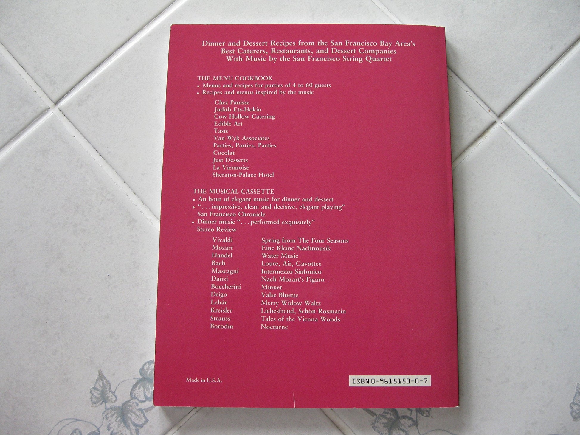 Sharon O'Connor's Menus and Music: A Menu Cookbook for Dinner and Dessert used book depot