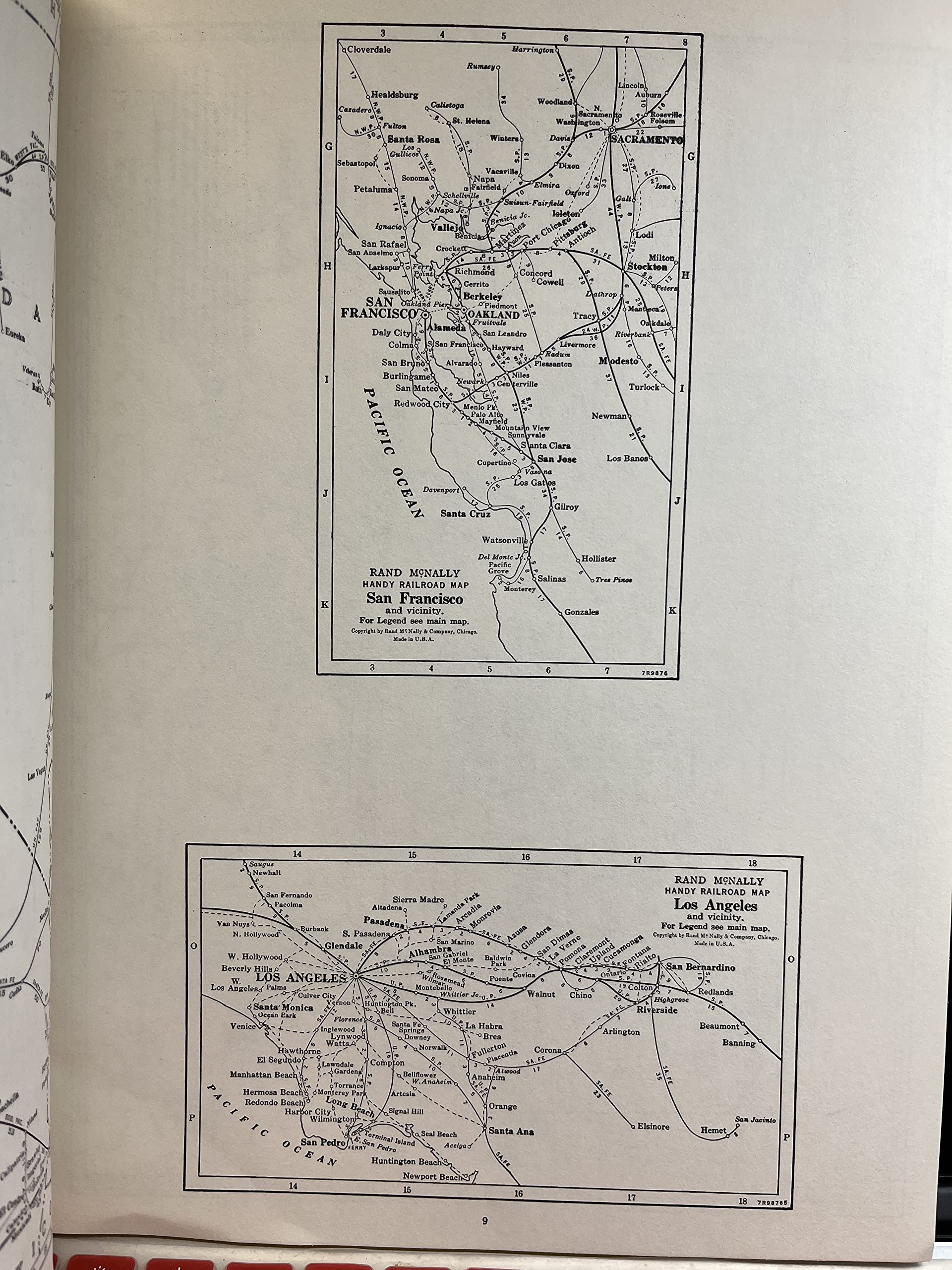 1928 Handy Railroad Atlas of the United States, Showing: All Rairoads and Interurban Lines with Their Names and Mileages, and Abbreviations.