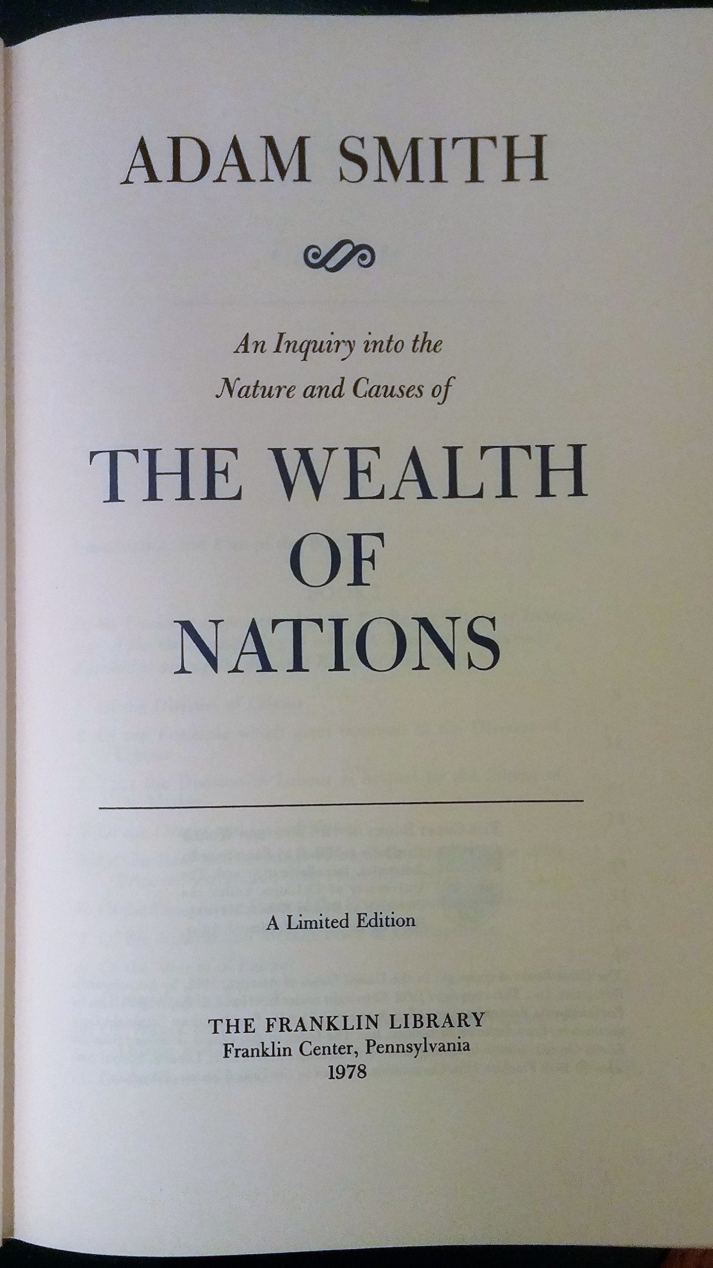 THE WEALTH OF NATIONS Franklin Library used book depot