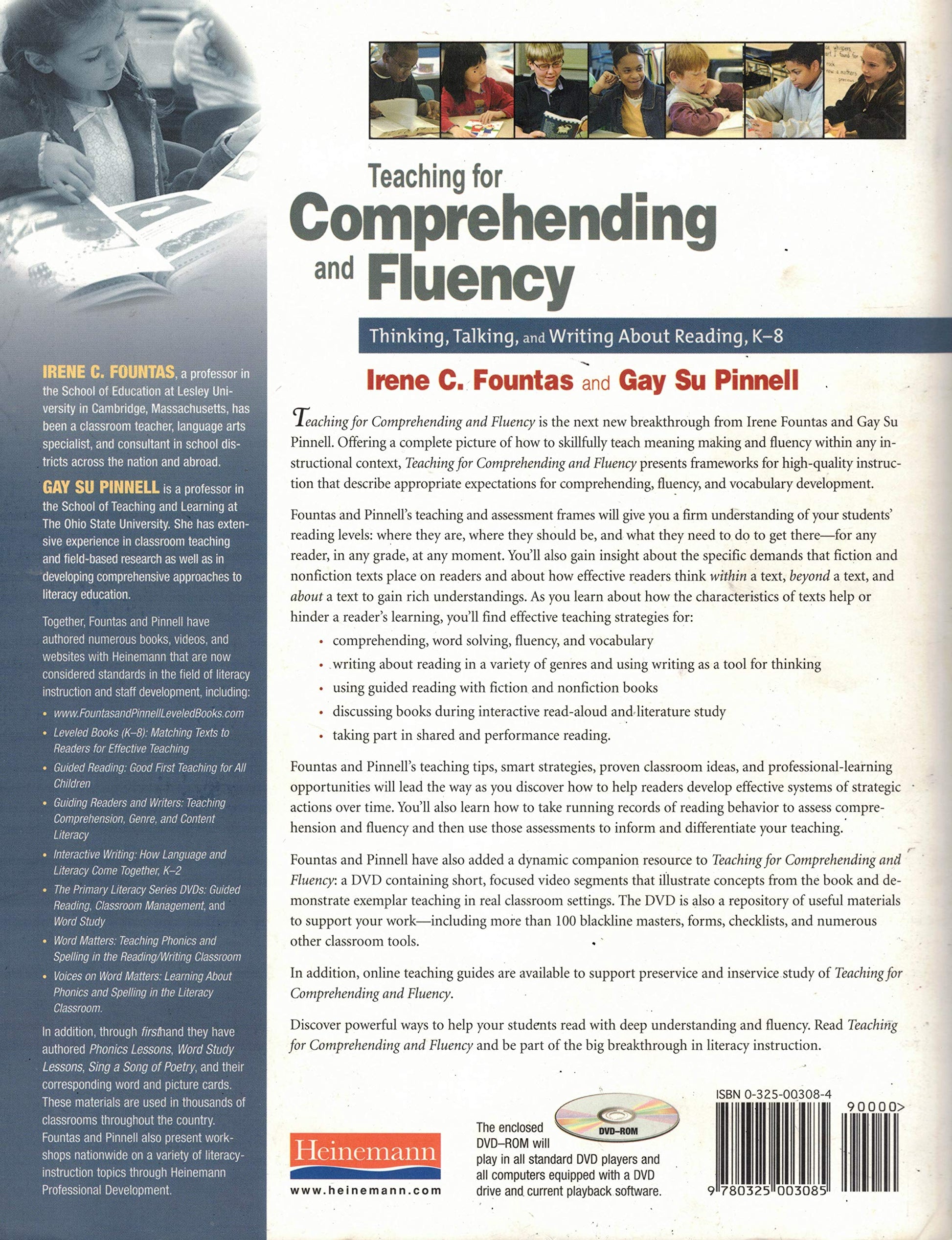 Teaching for Comprehending and Fluency: Thinking, Talking, and Writing About Reading, K-8 (F&P Professional Books & Multi) used book depot