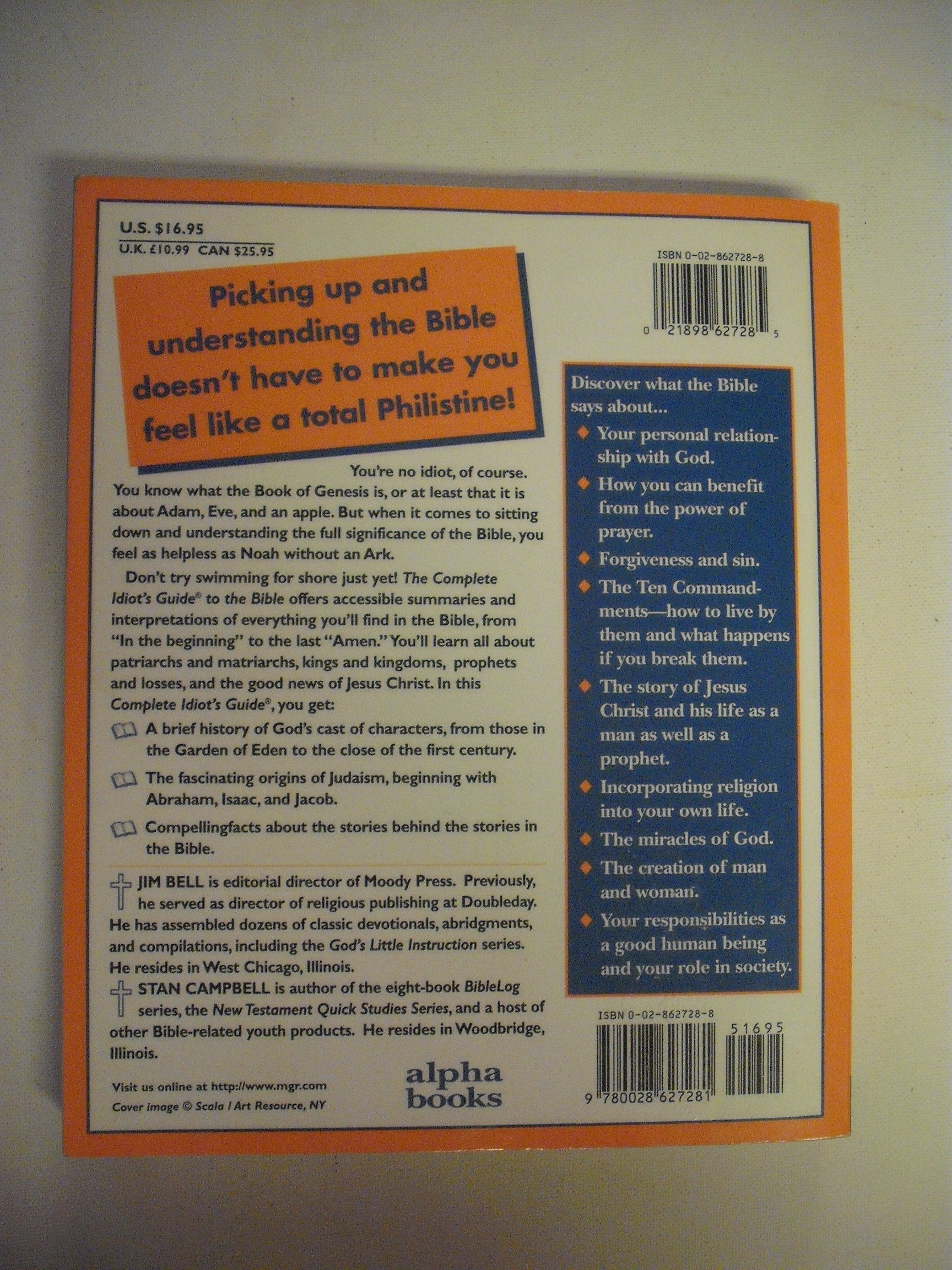 The Complete Idiots Guide to The Bible used book depot