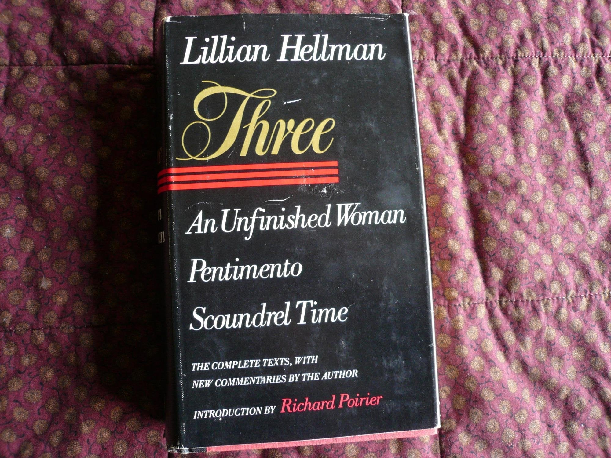 Three: An Unfinished Woman, Pentimento, Scoundrel Time used book depot