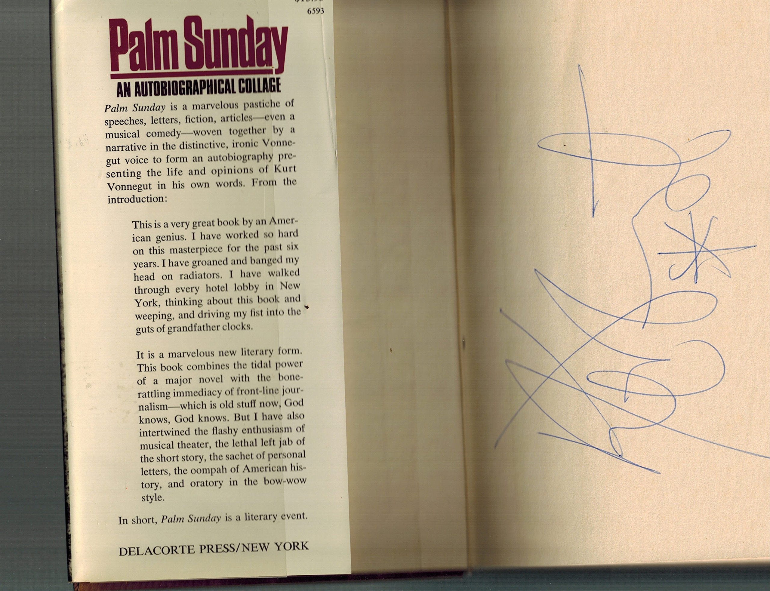 Palm Sunday, An Autobiographical Collage - 1st Edition/1st Printing used book depot