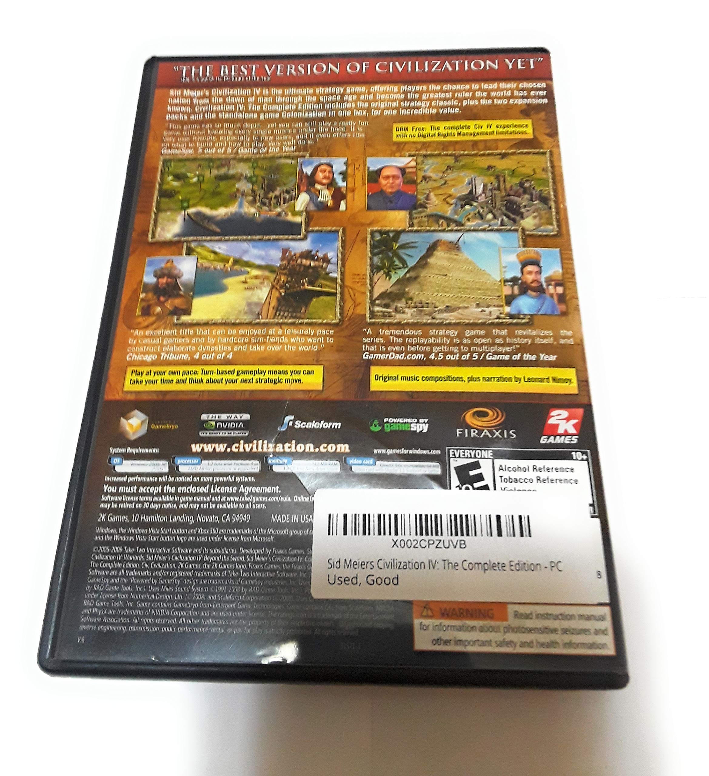 Sid Meiers Civilization IV: The Complete Edition - PC used book depot
