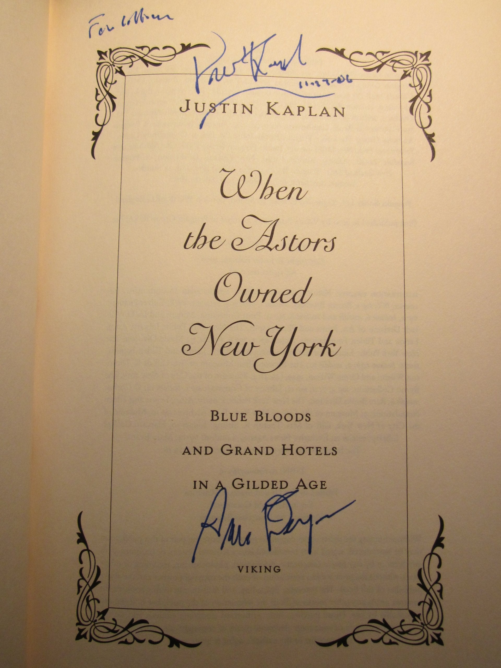 When the Astors Owned New York: Blue Bloods and Grand Hotels in a Gilded Age used book depot