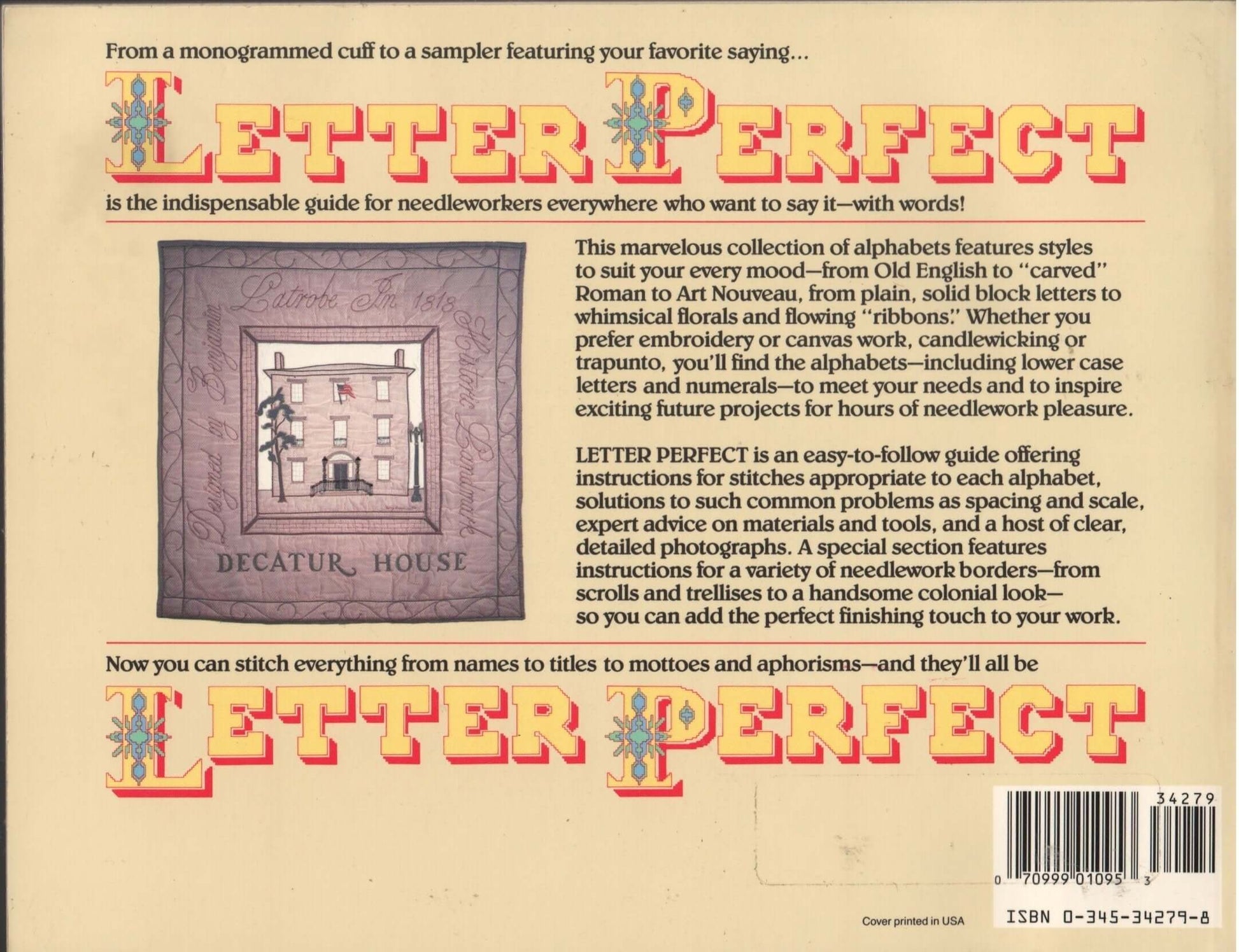 Letter Perfect: Over 40 Alphabets for Needlepoint and Embroidery used book depot