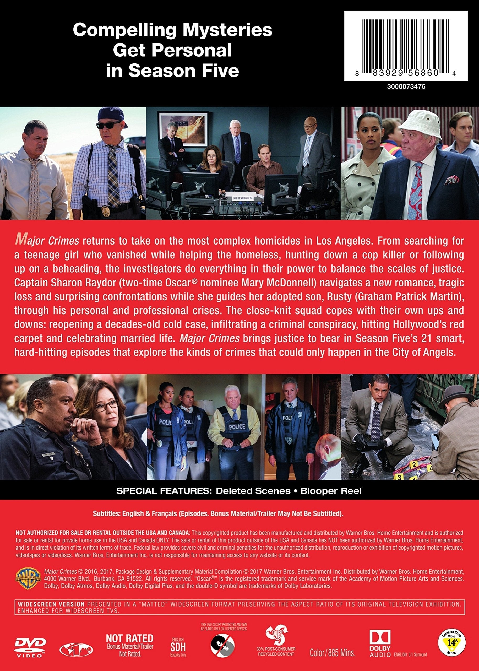 Major Crimes: The Complete Fifth Season S5 (DVD) used book depot