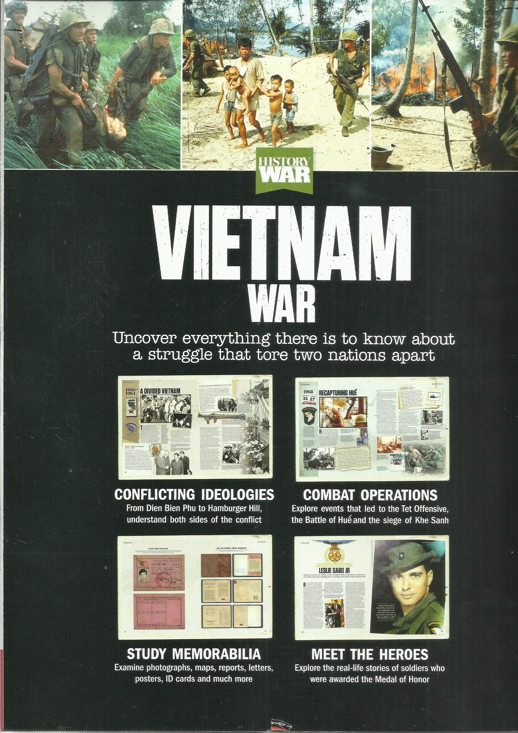 HISTORY WAR MAGAZINE, VIETNAM WAR * ISSUE, 2020 * ISSUE # 03 * THIRD EDITION * DISPLAY UNTIL APRIL, 15th 2020 * PRINTED IN UK * ( PLEASE NOTE : STICKER PACK & 12 POSTERS INCLUDED. ) ( PLEASE